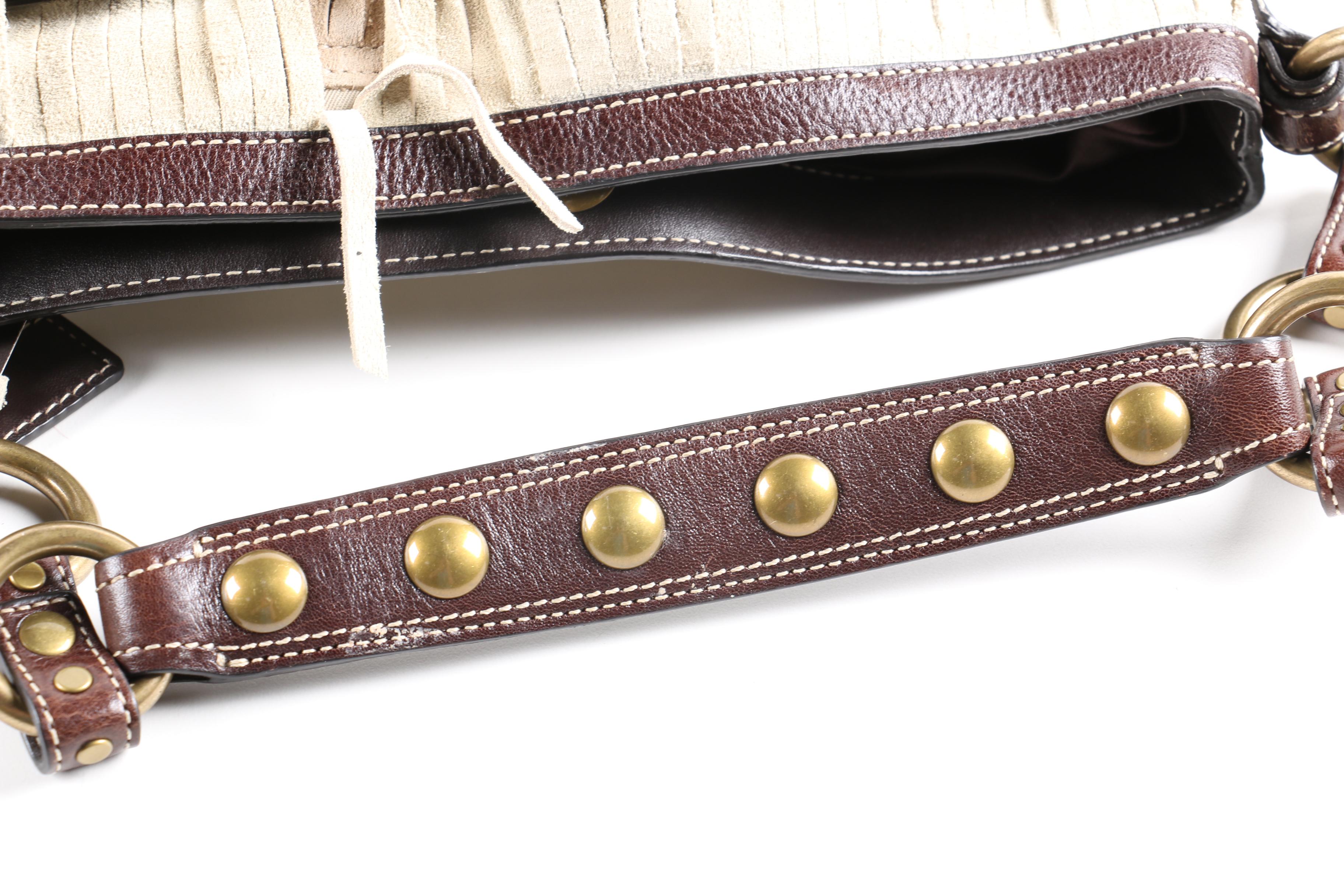 Coach Suede Fringe Tote Handbag