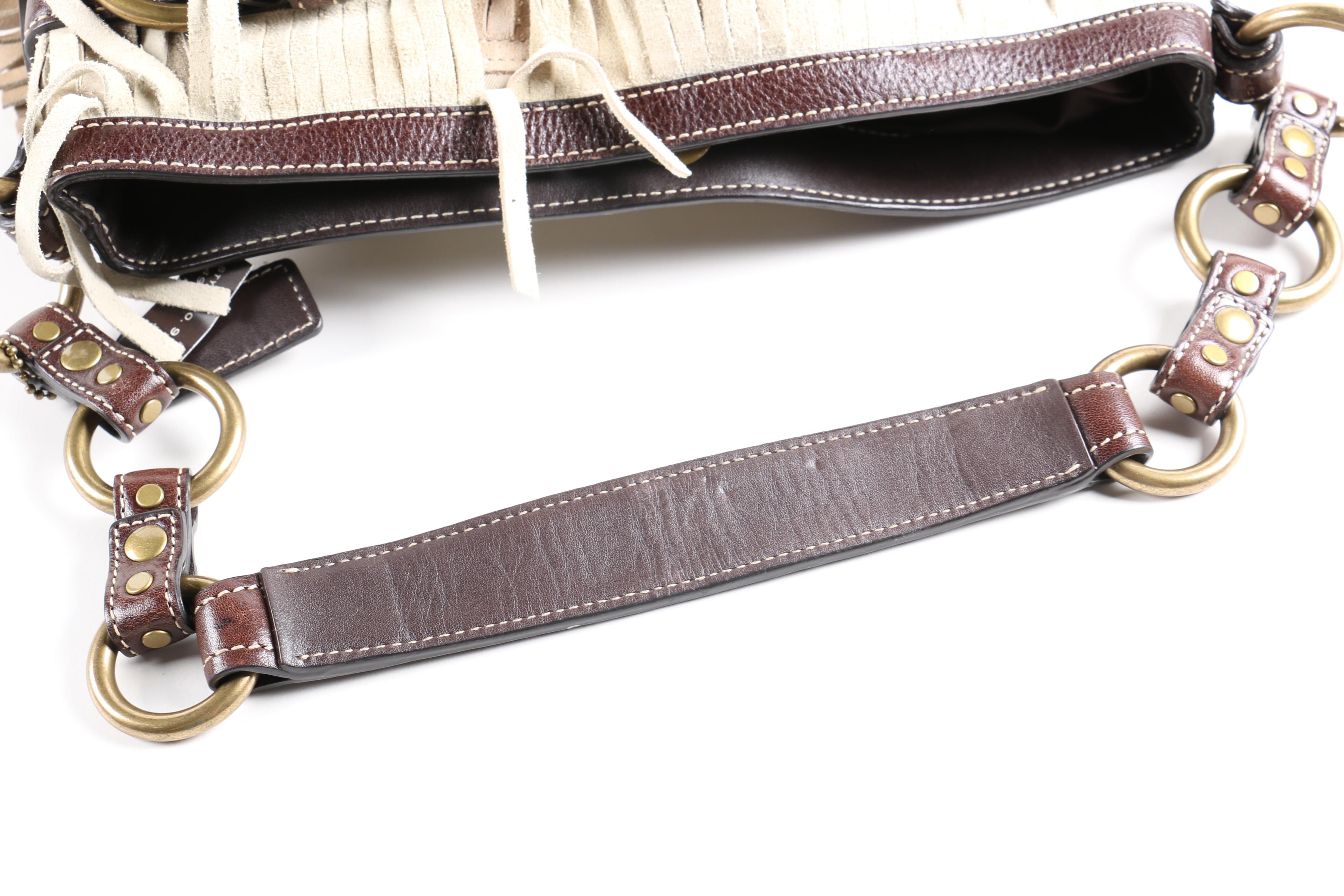 Coach Suede Fringe Tote Handbag