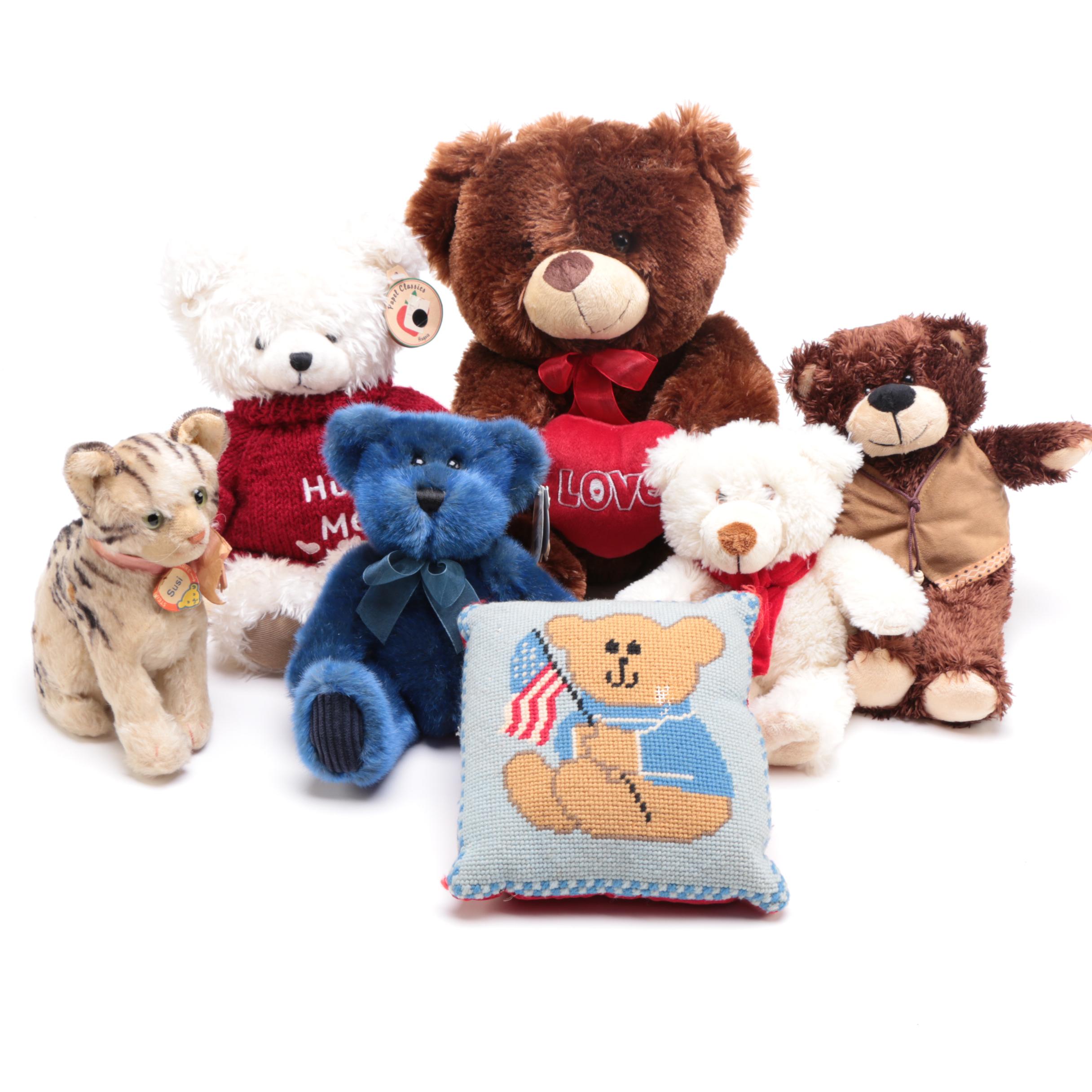 Stuffed Toys Including 1950s-Era Steiff Susi Cat