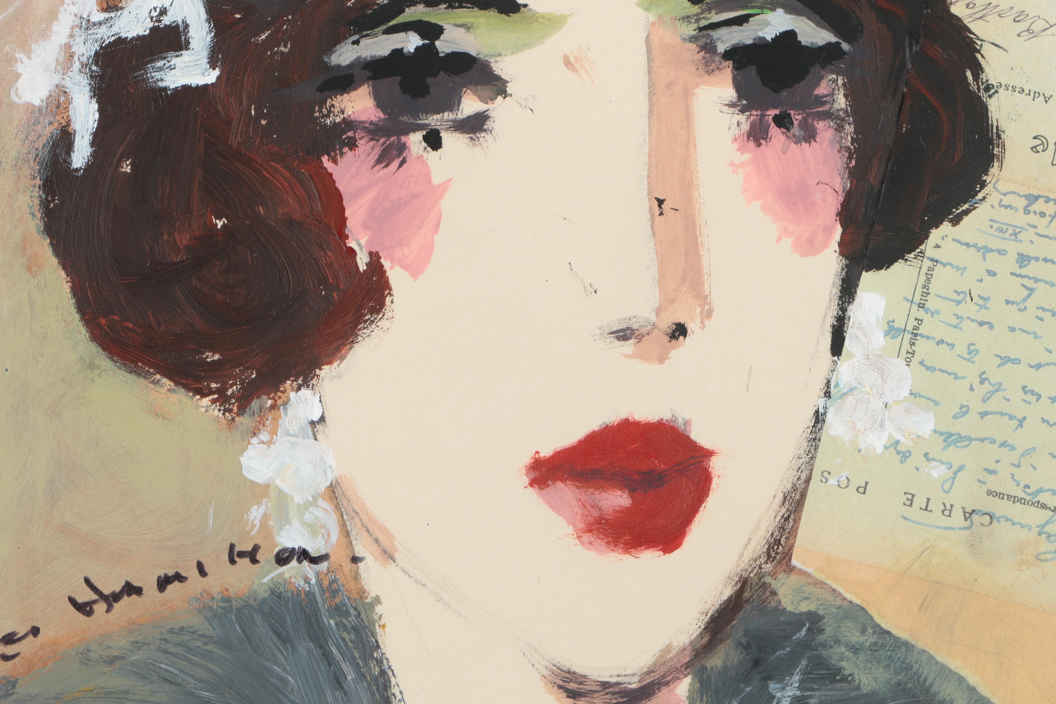 George Hamilton Acrylic Painting On Paper "Coco"