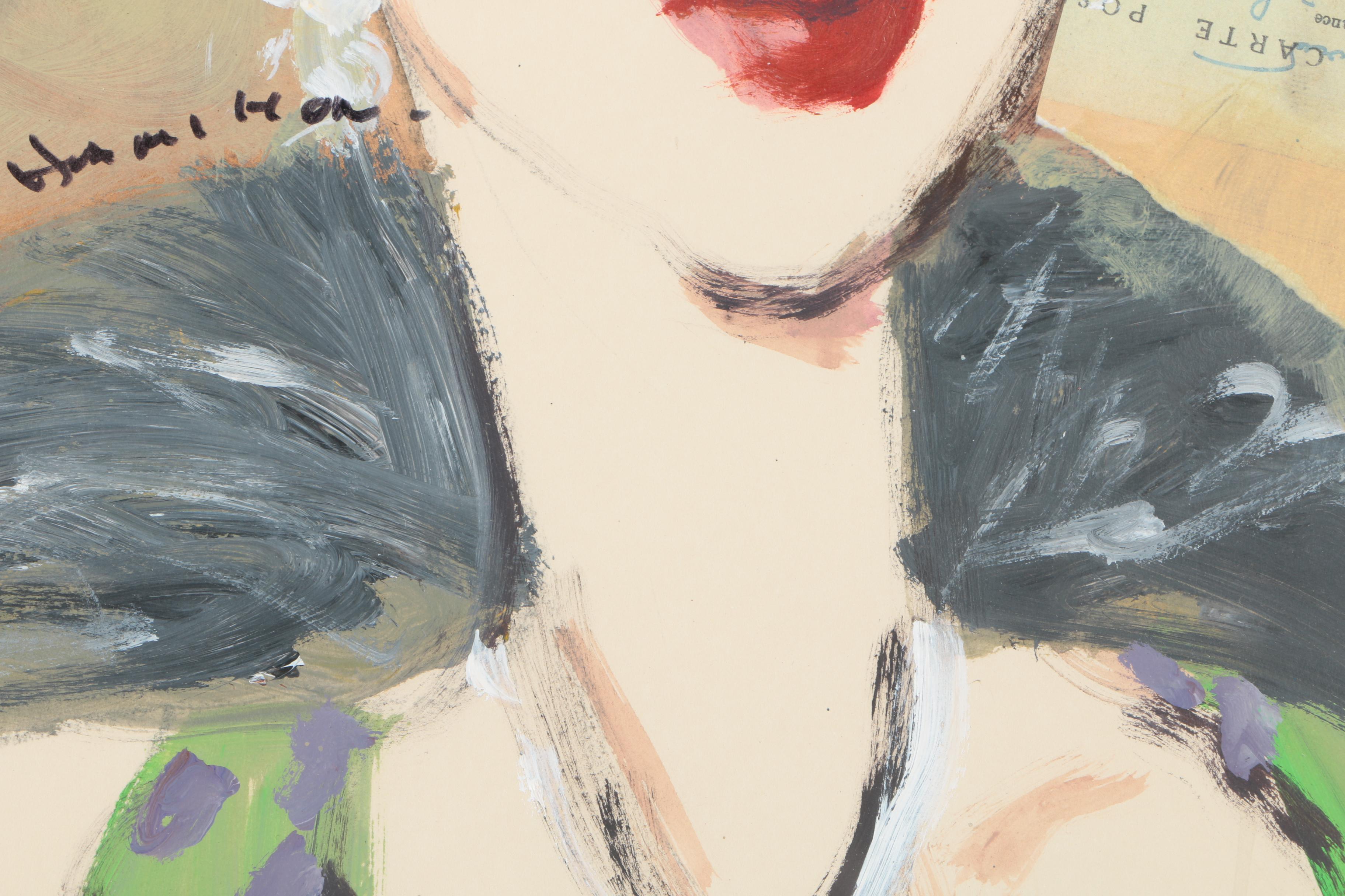 George Hamilton Acrylic Painting On Paper "Coco"