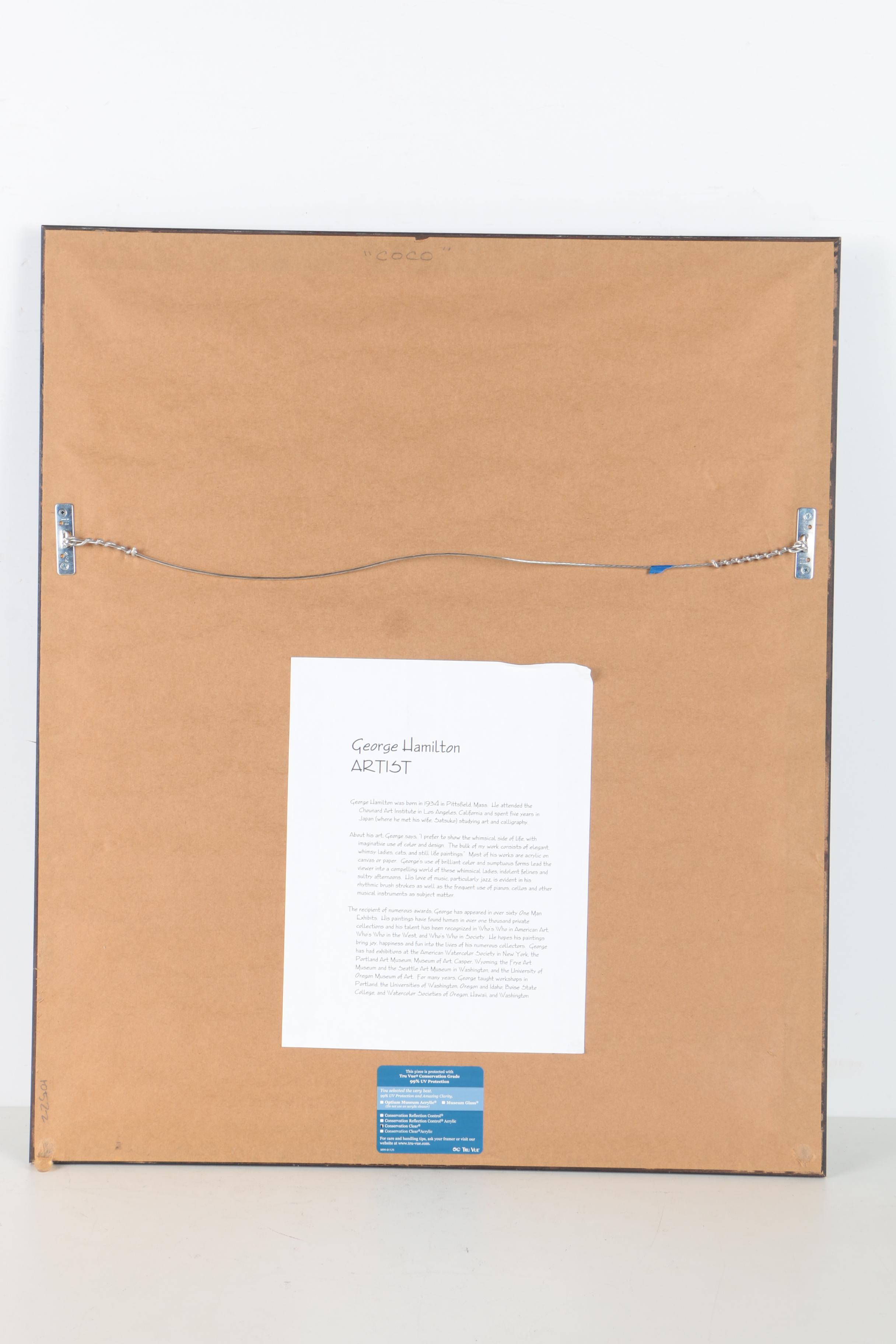 George Hamilton Acrylic Painting On Paper "Coco"