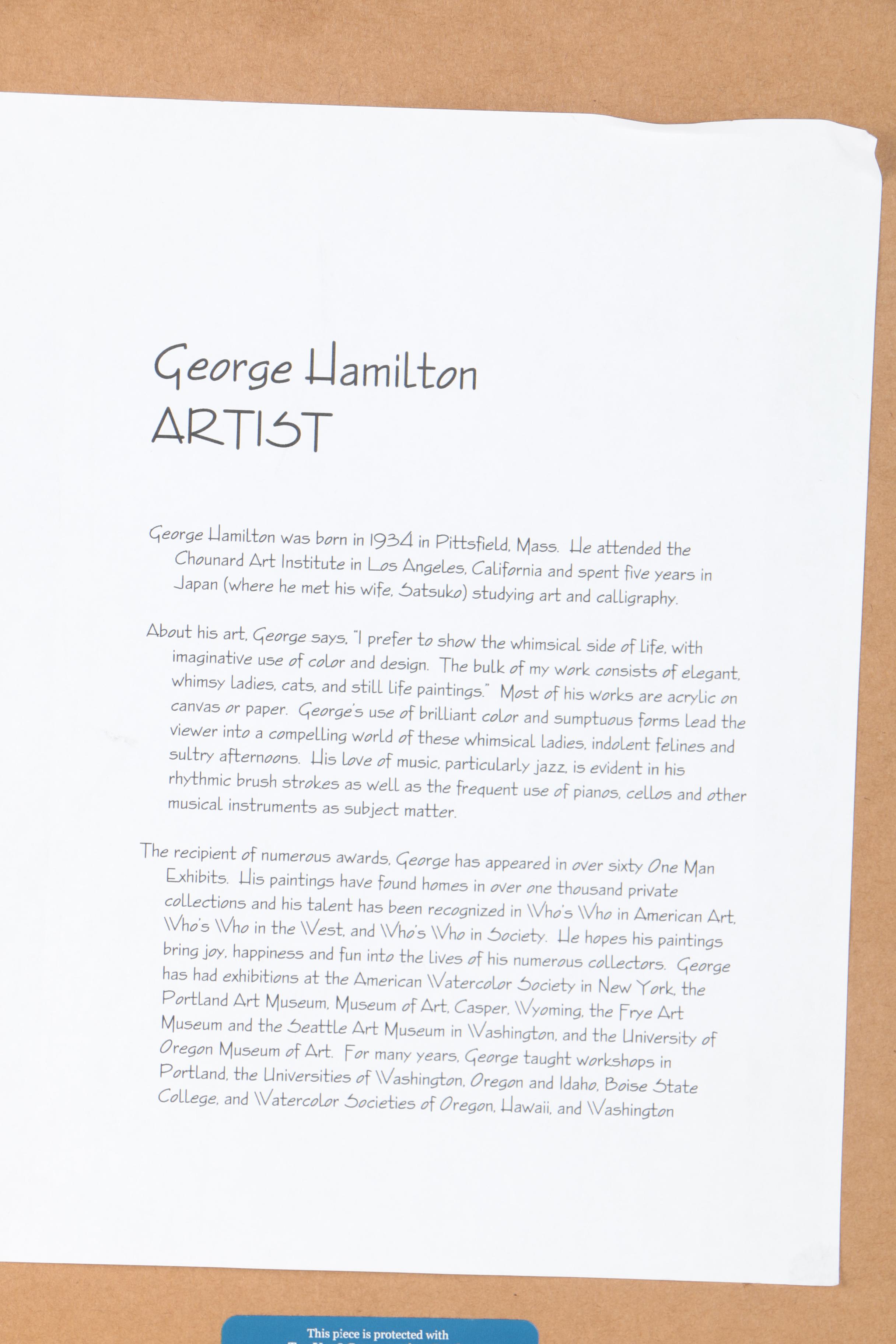 George Hamilton Acrylic Painting On Paper "Coco"