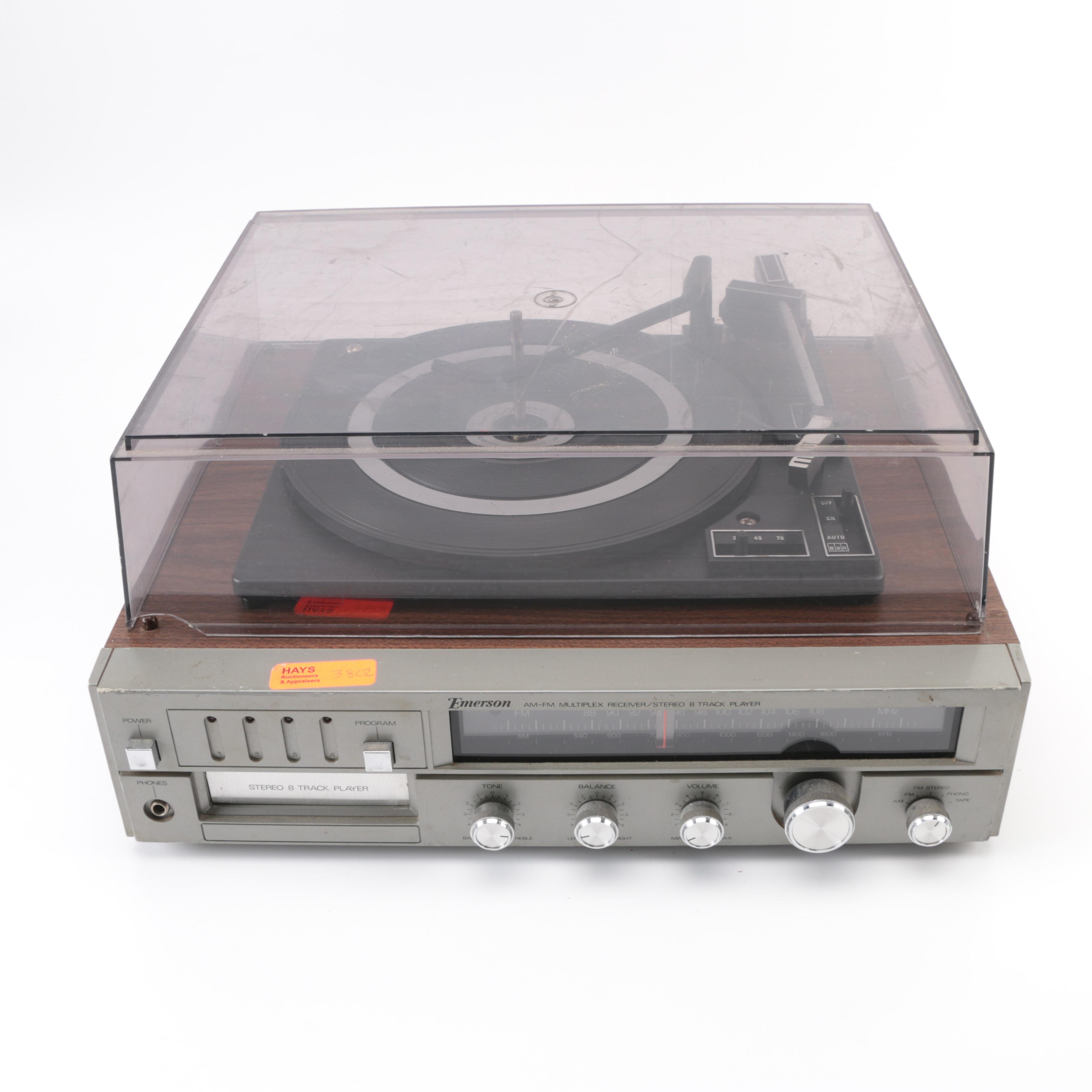 Emerson AM-FM Multiplex Receiver/Stereo 8-Track Player