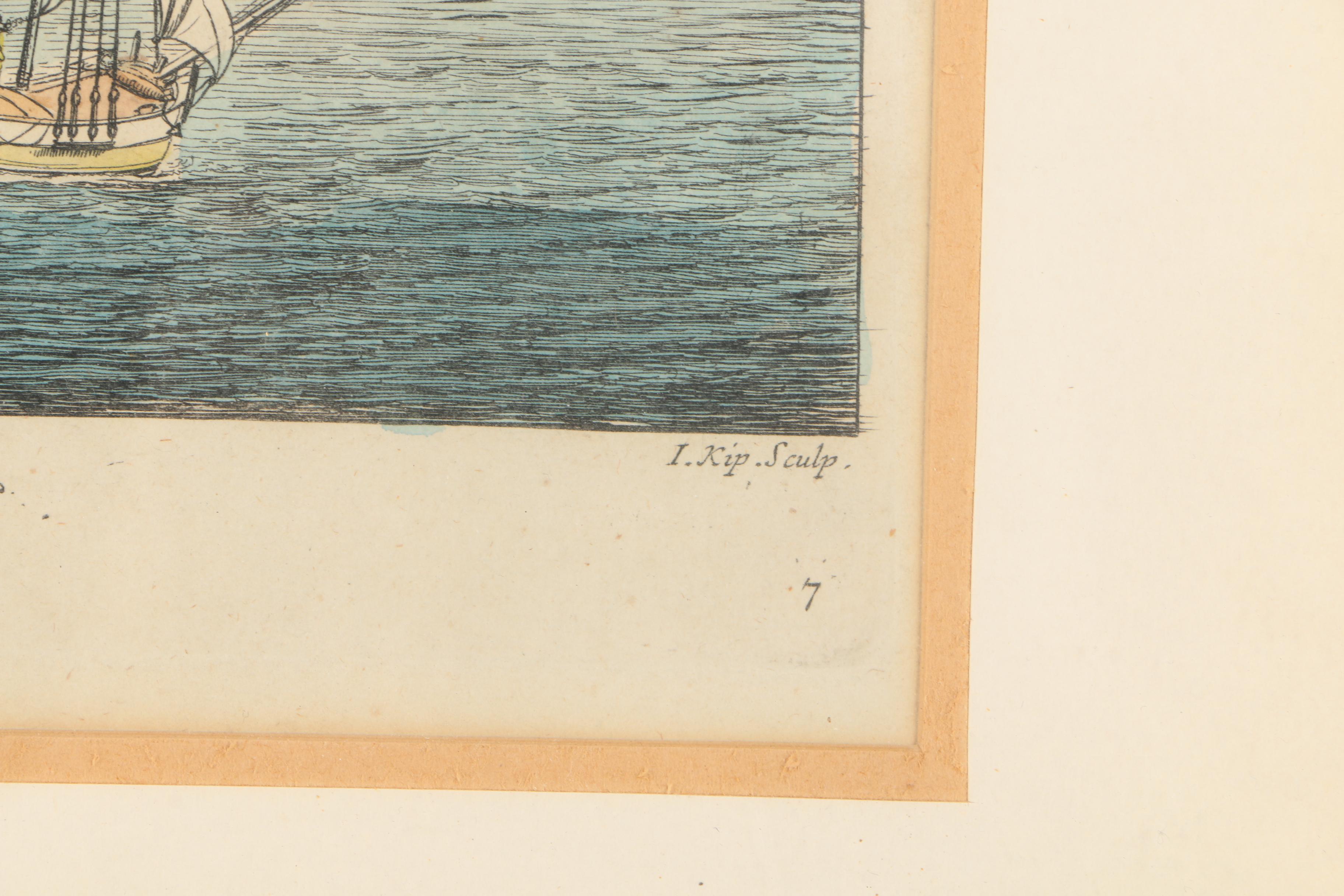 Jan Kip Antique Hand Colored Engraving After Leonard Knijff's "The Tower of London" From "Britannia Illustrata"