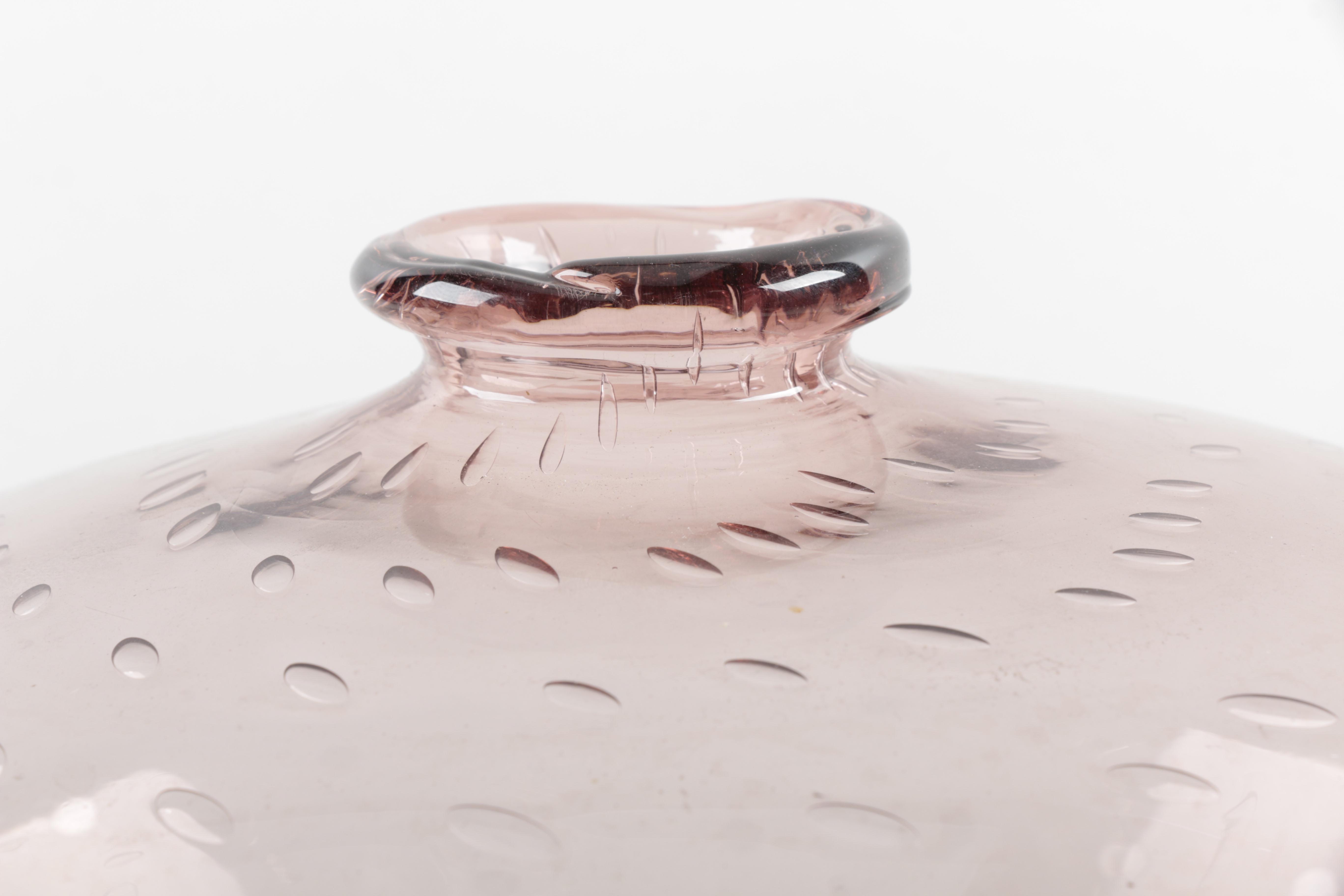 1920s "MVM Cappellin Murano" Pink Glass Vase