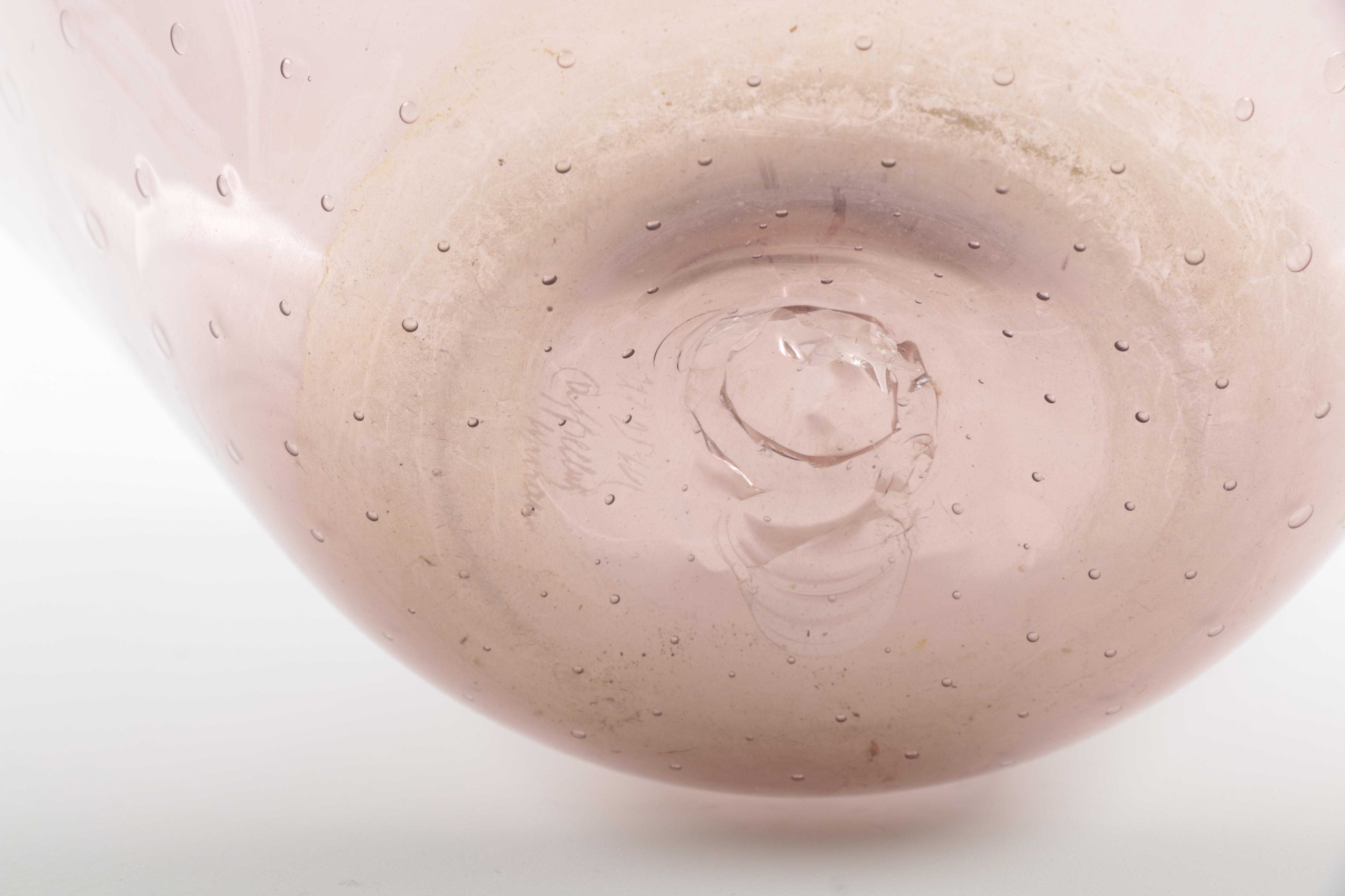 1920s "MVM Cappellin Murano" Pink Glass Vase