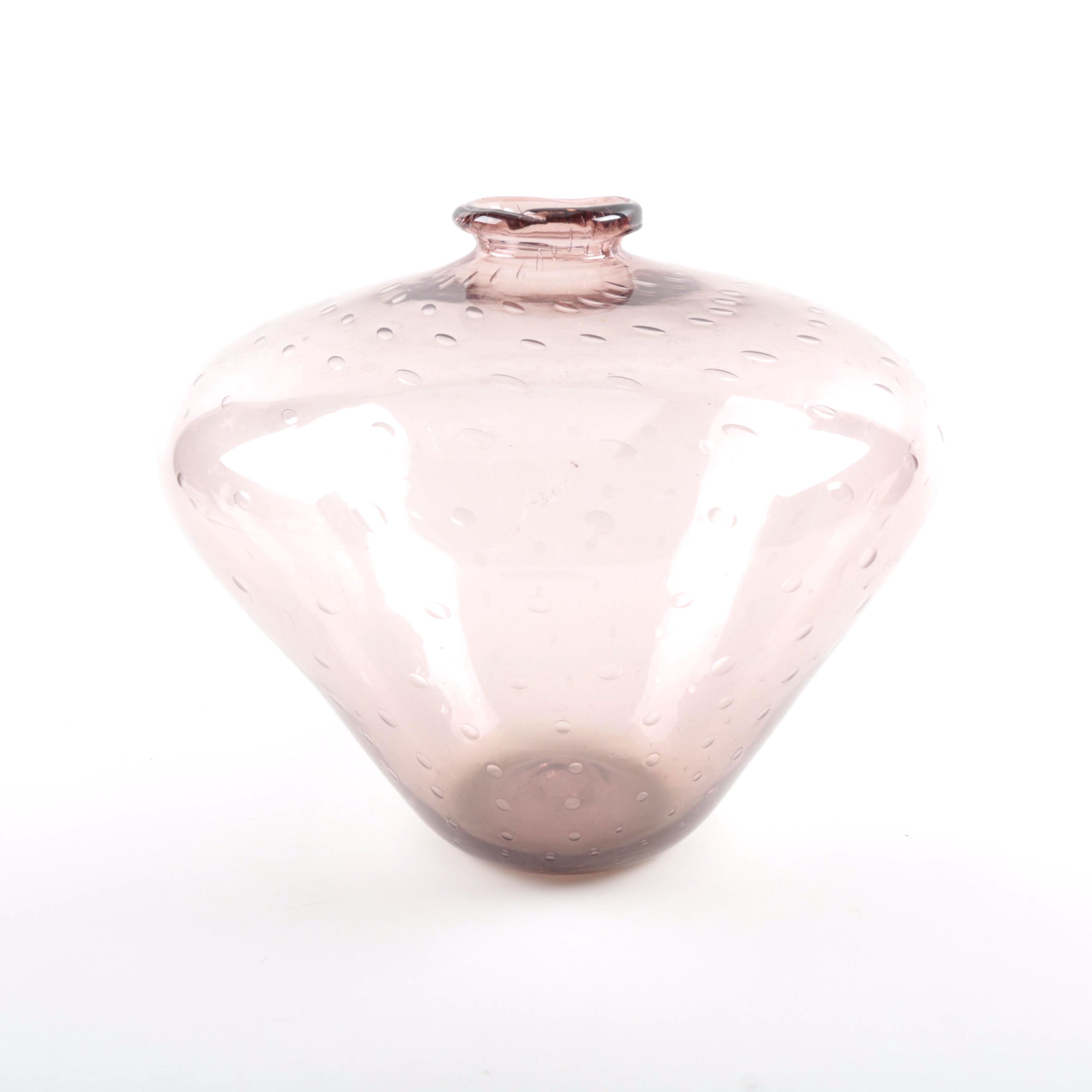 1920s "MVM Cappellin Murano" Pink Glass Vase