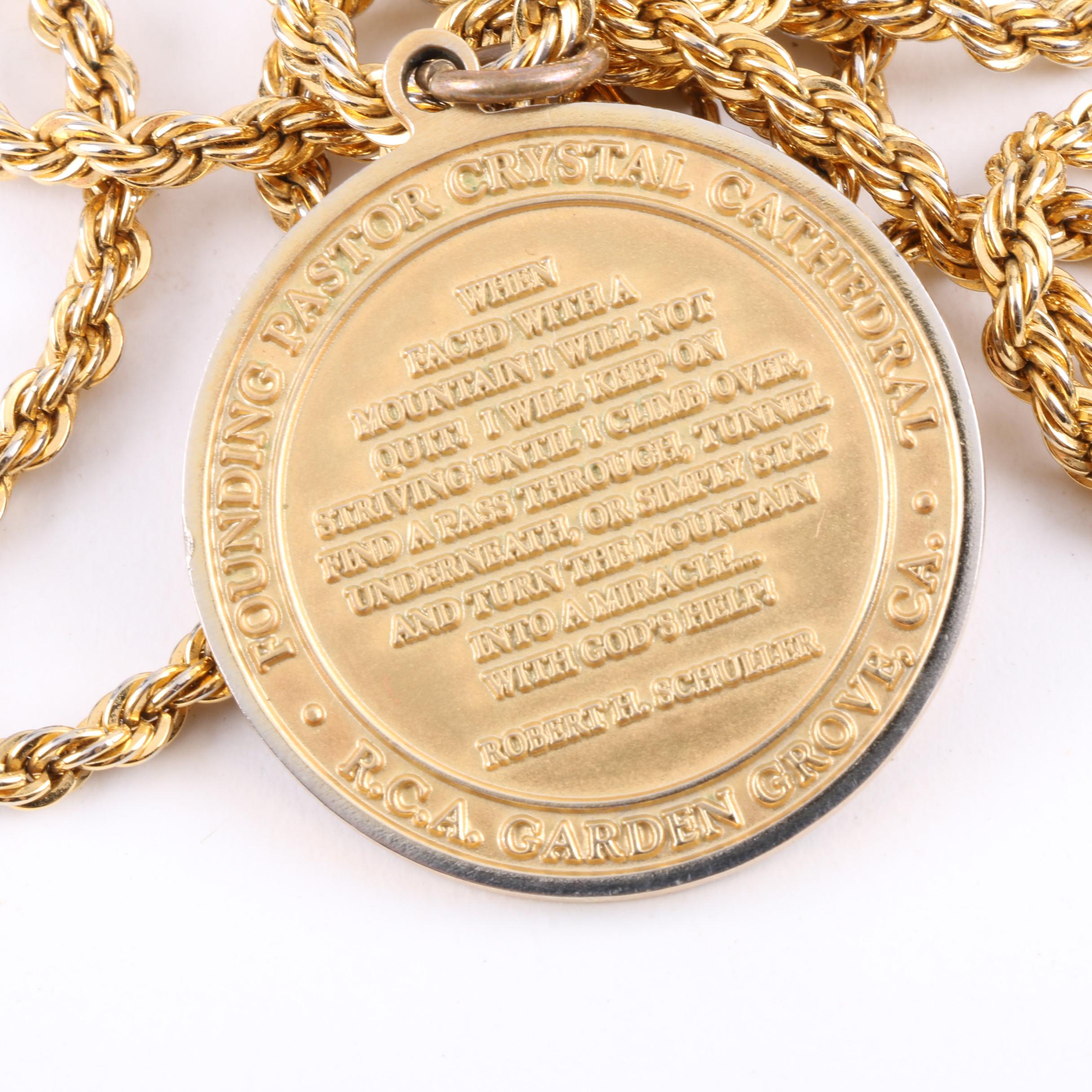 Dr. Robert Schullers Eyeglasses and Founding Pastor Medal