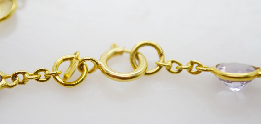 18K Yellow Gold Gemstone Necklace