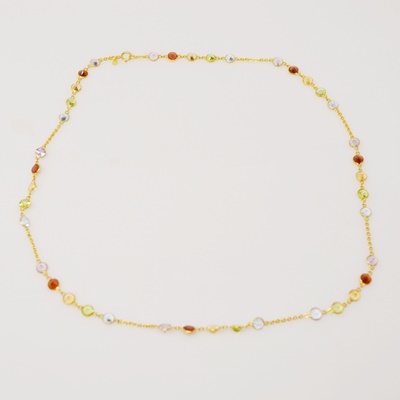 18K Yellow Gold Gemstone Necklace