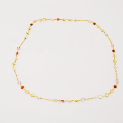 18K Yellow Gold Gemstone Necklace