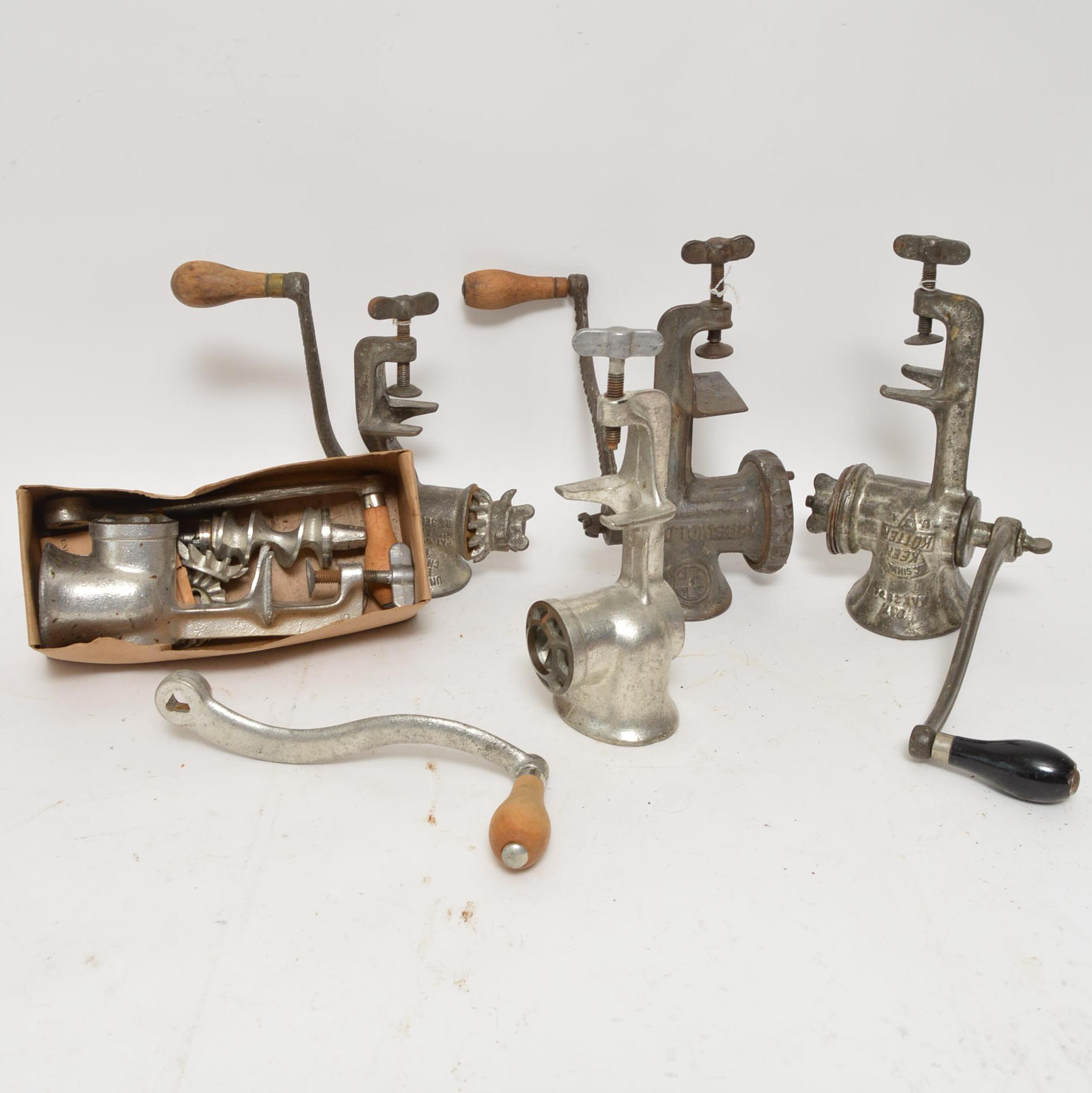 Vintage Hand-Crank Meat Grinders