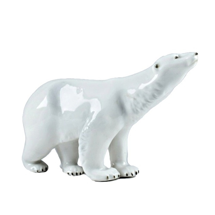 Large Royal Dux Porcelain Polar Bear