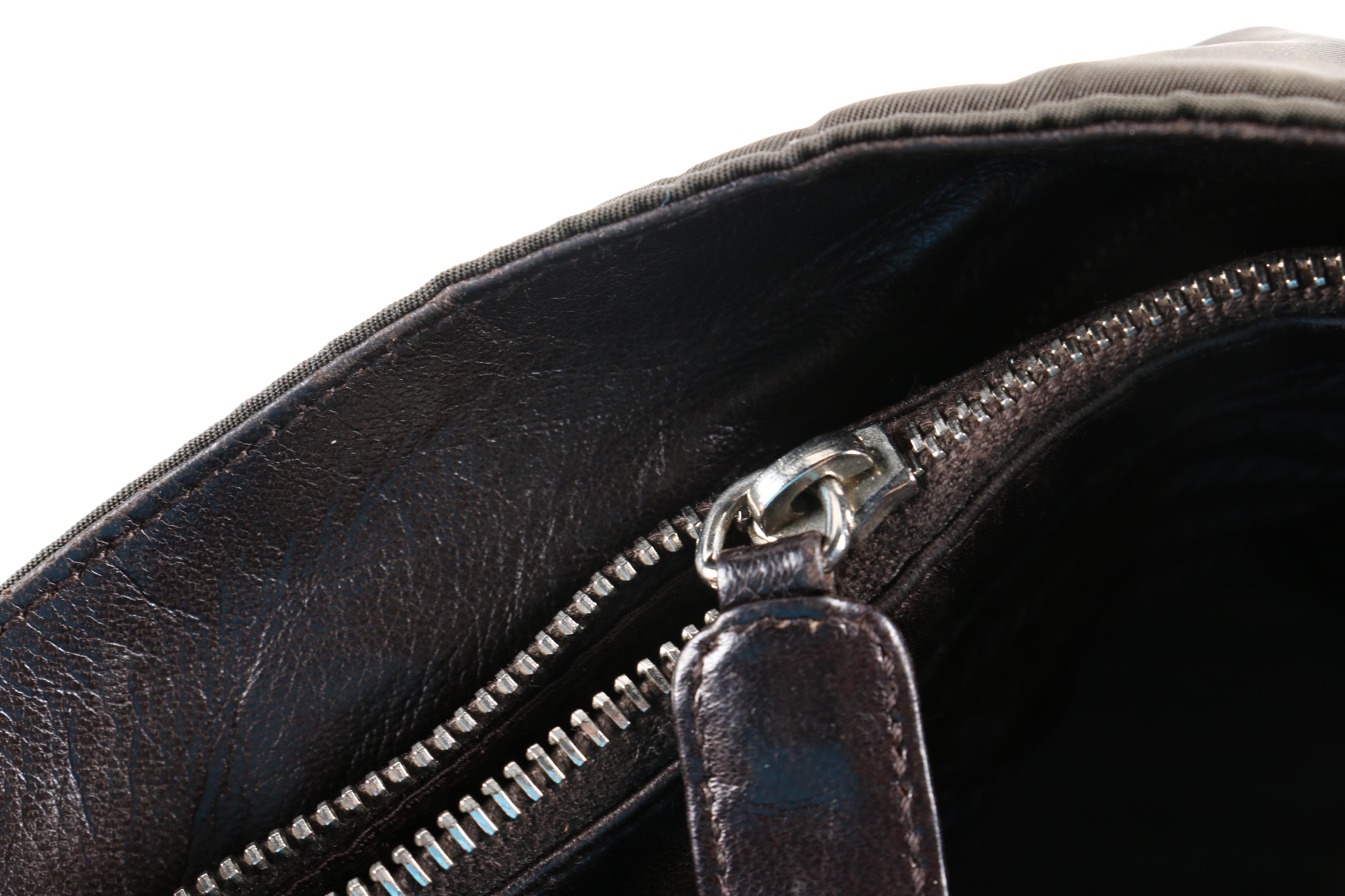 Prada Black Nylon and Leather Shoulder Tote