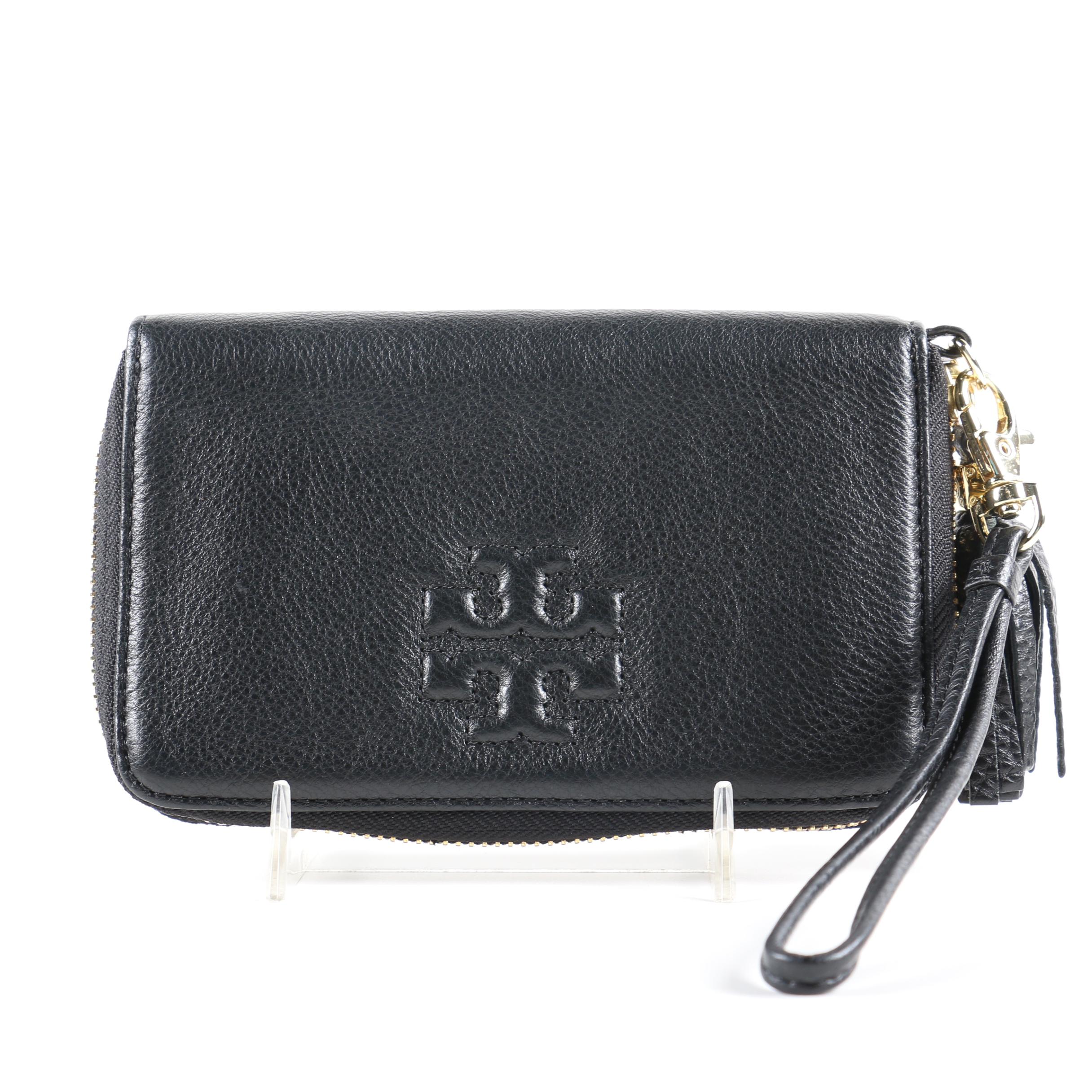 Tory Burch Black Leather Wristlet