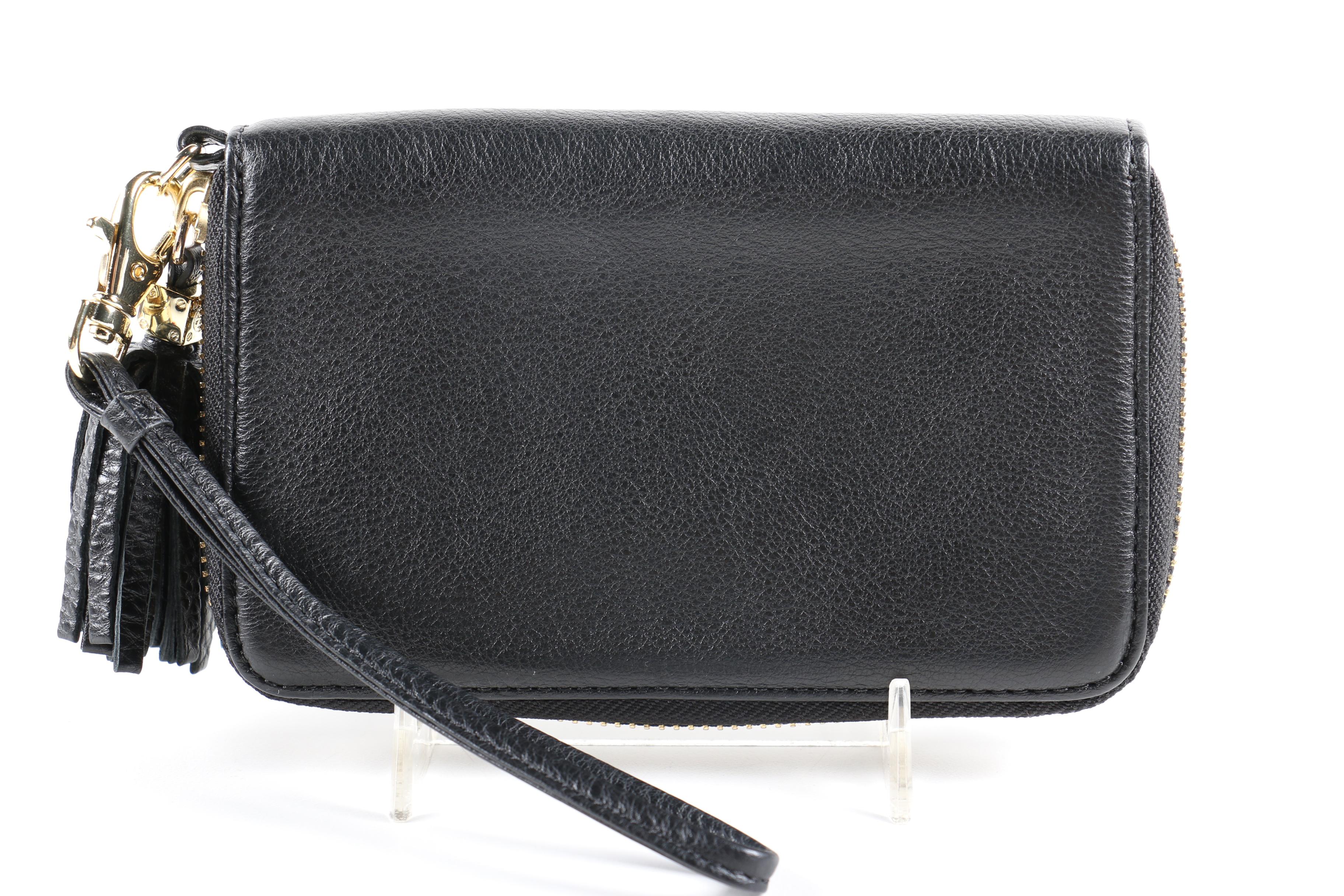 Tory Burch Black Leather Wristlet