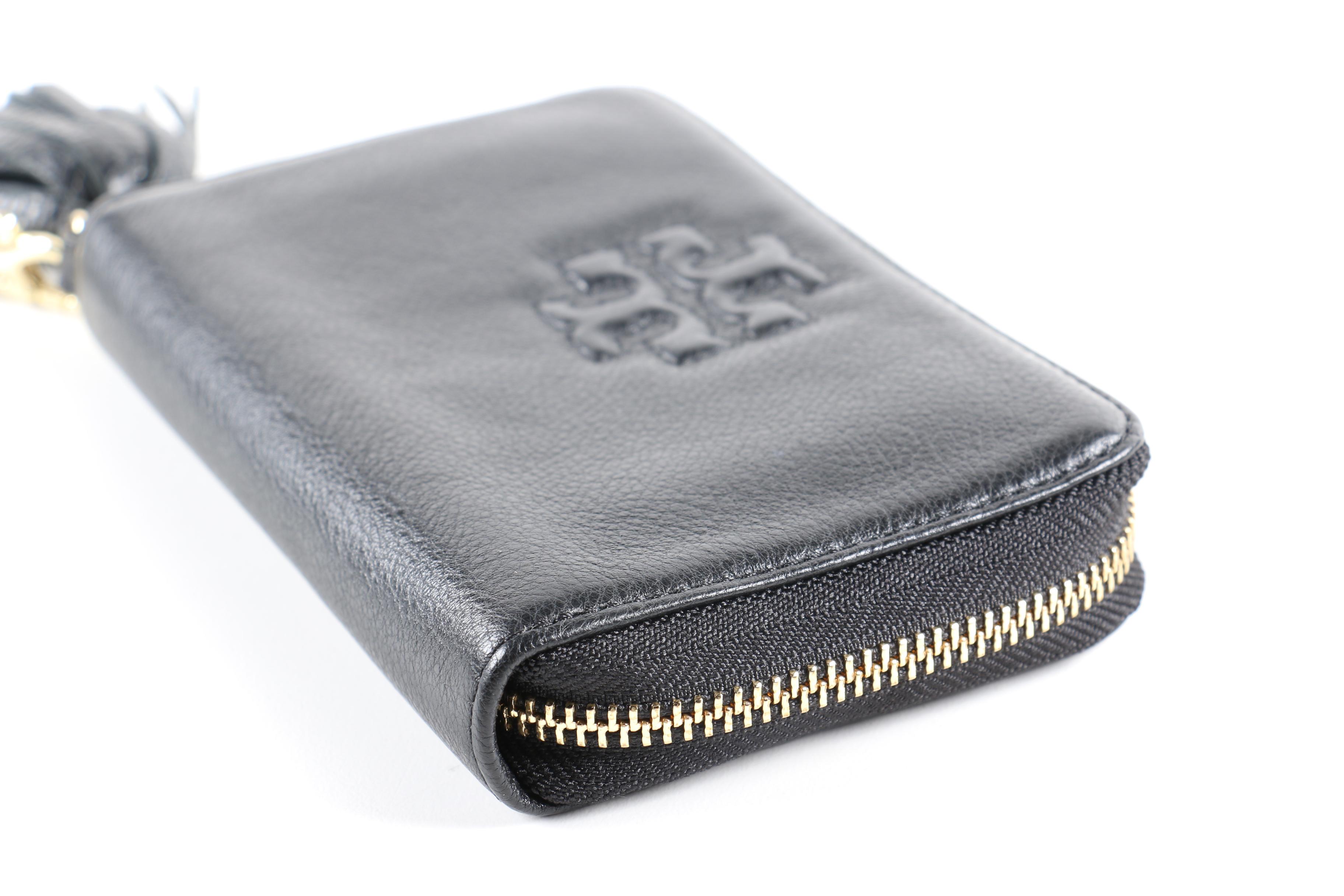 Tory Burch Black Leather Wristlet