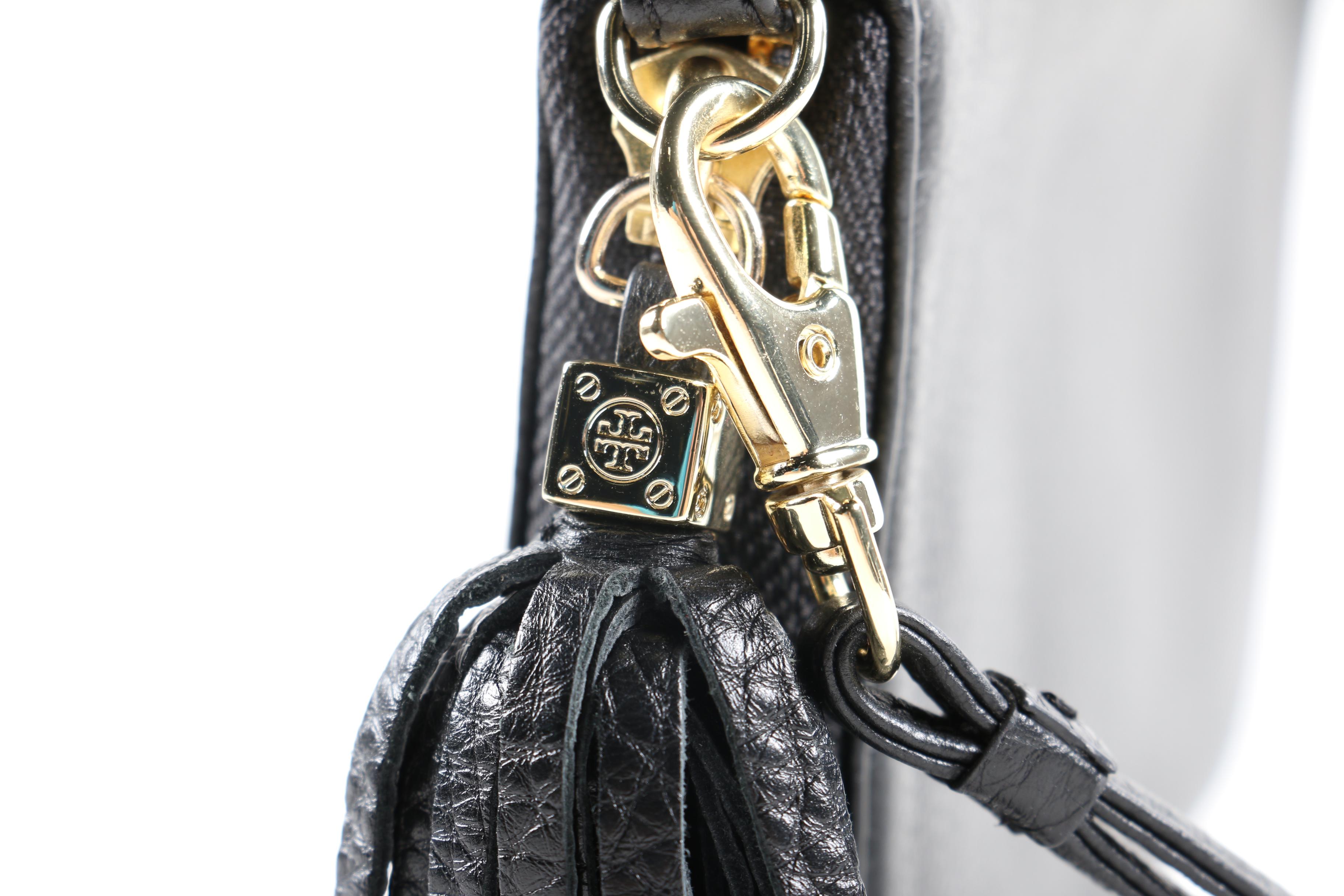 Tory Burch Black Leather Wristlet