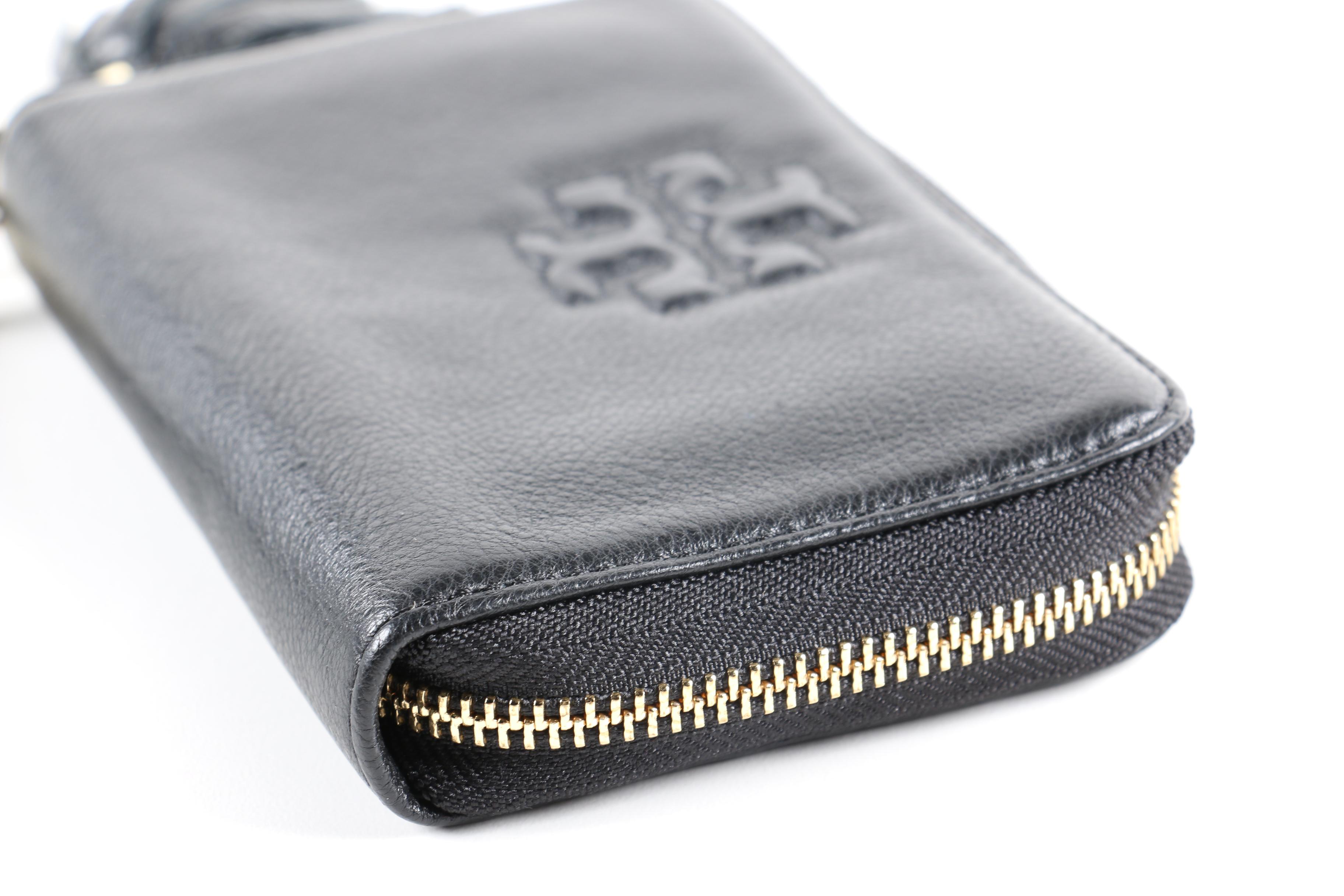 Tory Burch Black Leather Wristlet