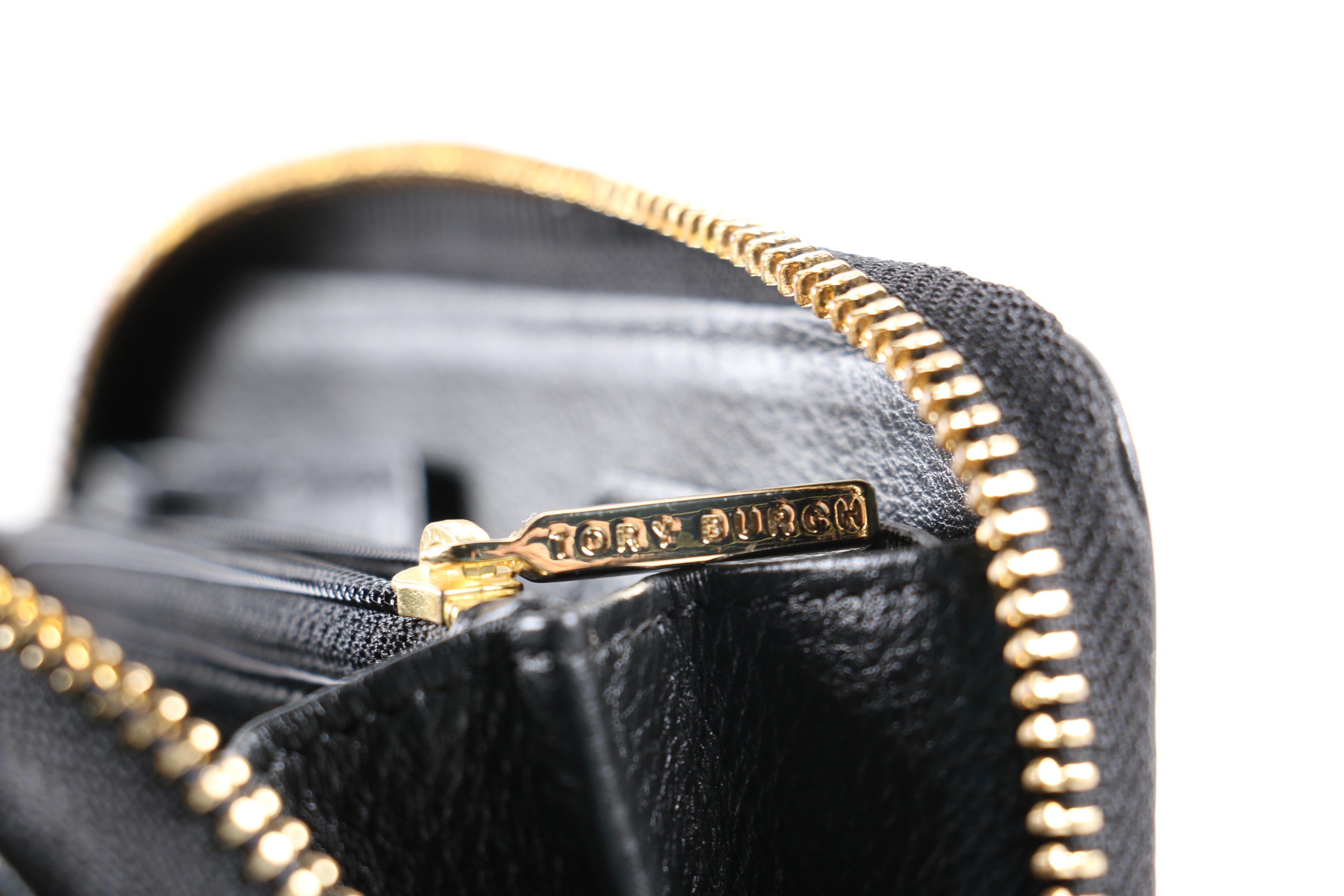 Tory Burch Black Leather Wristlet