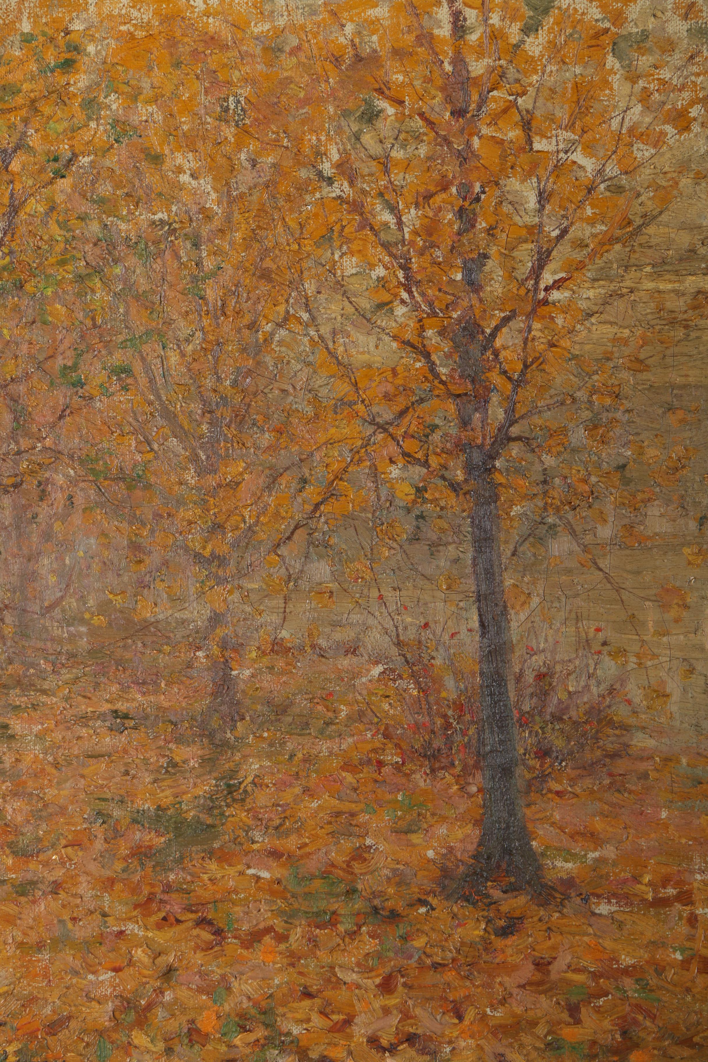 Hal Robinson Oil Painting on Canvas of Trees in Autumn