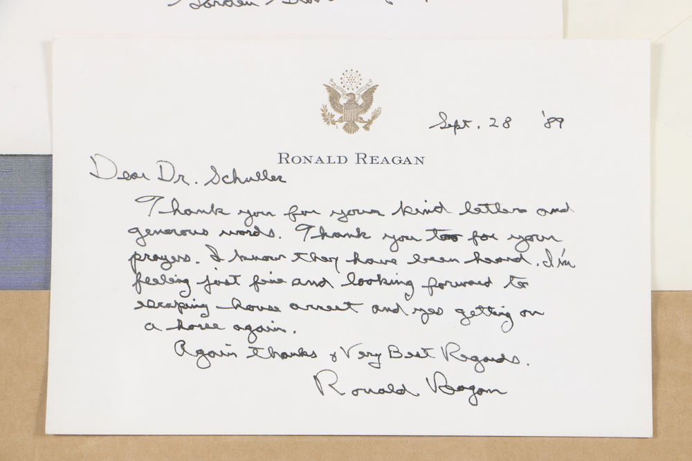 1989  Framed  Letter From Ronald Reagan to Dr. Schuller