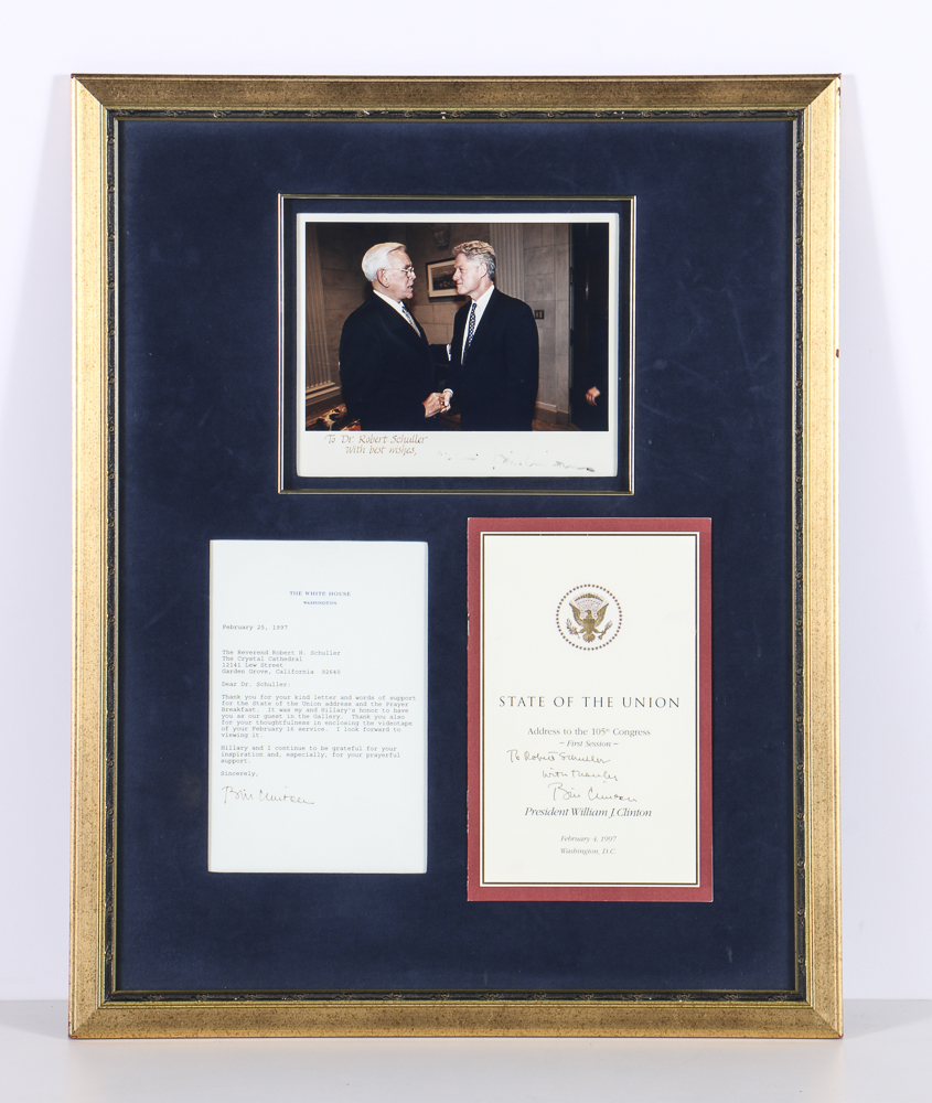 1997 Framed Letters and Photos of Pres. Clinton and Dr. Schuller