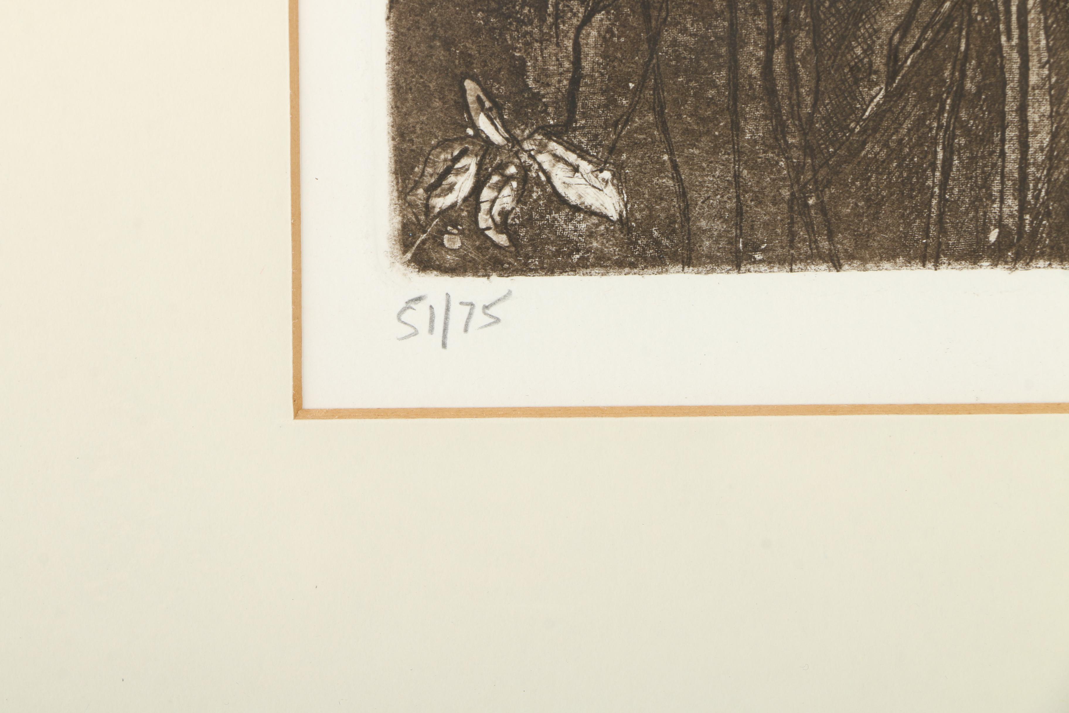 Penny Feder Limited Edition Etching with Aquatint "Woman Emerging"