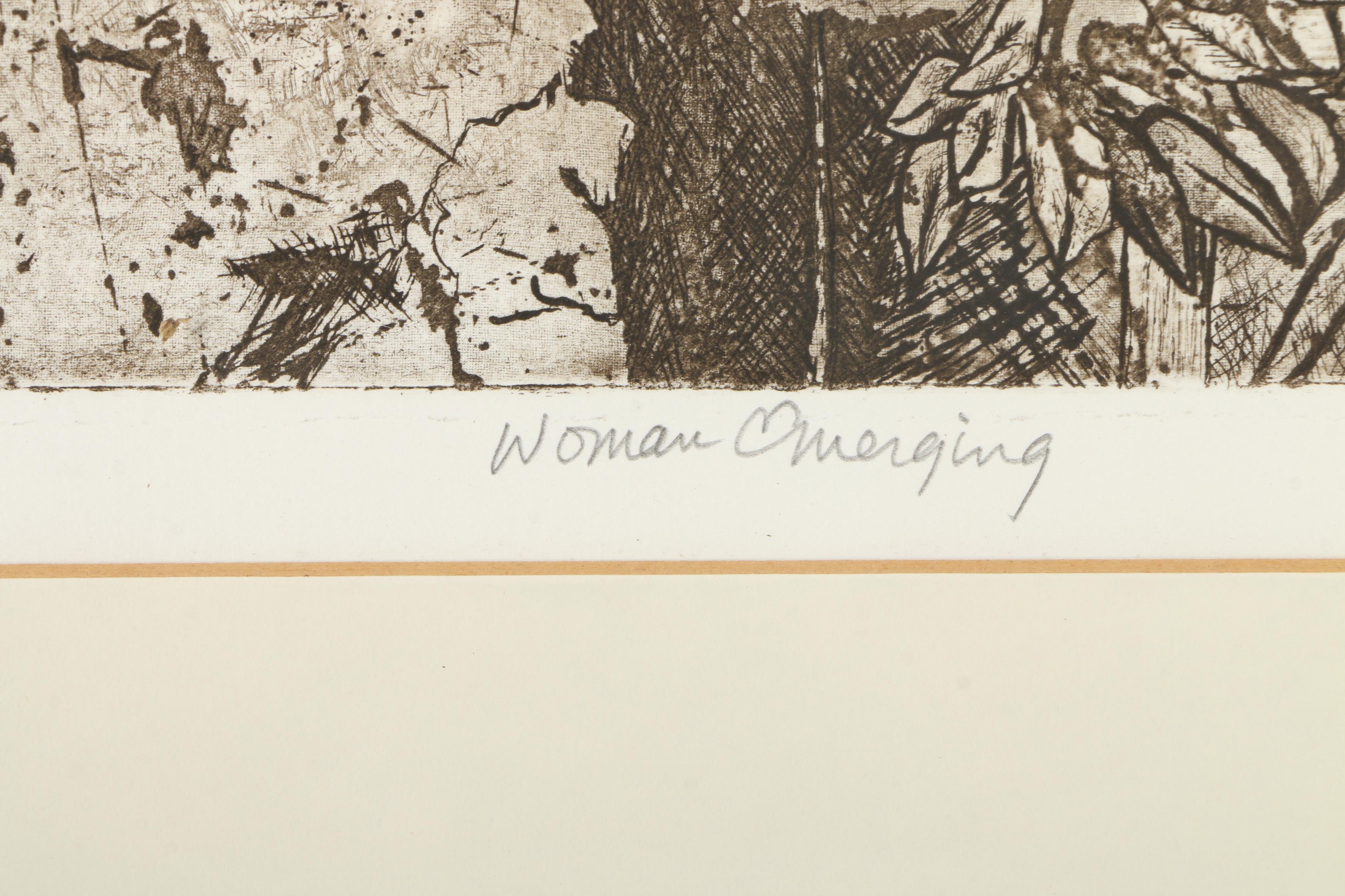 Penny Feder Limited Edition Etching with Aquatint "Woman Emerging"