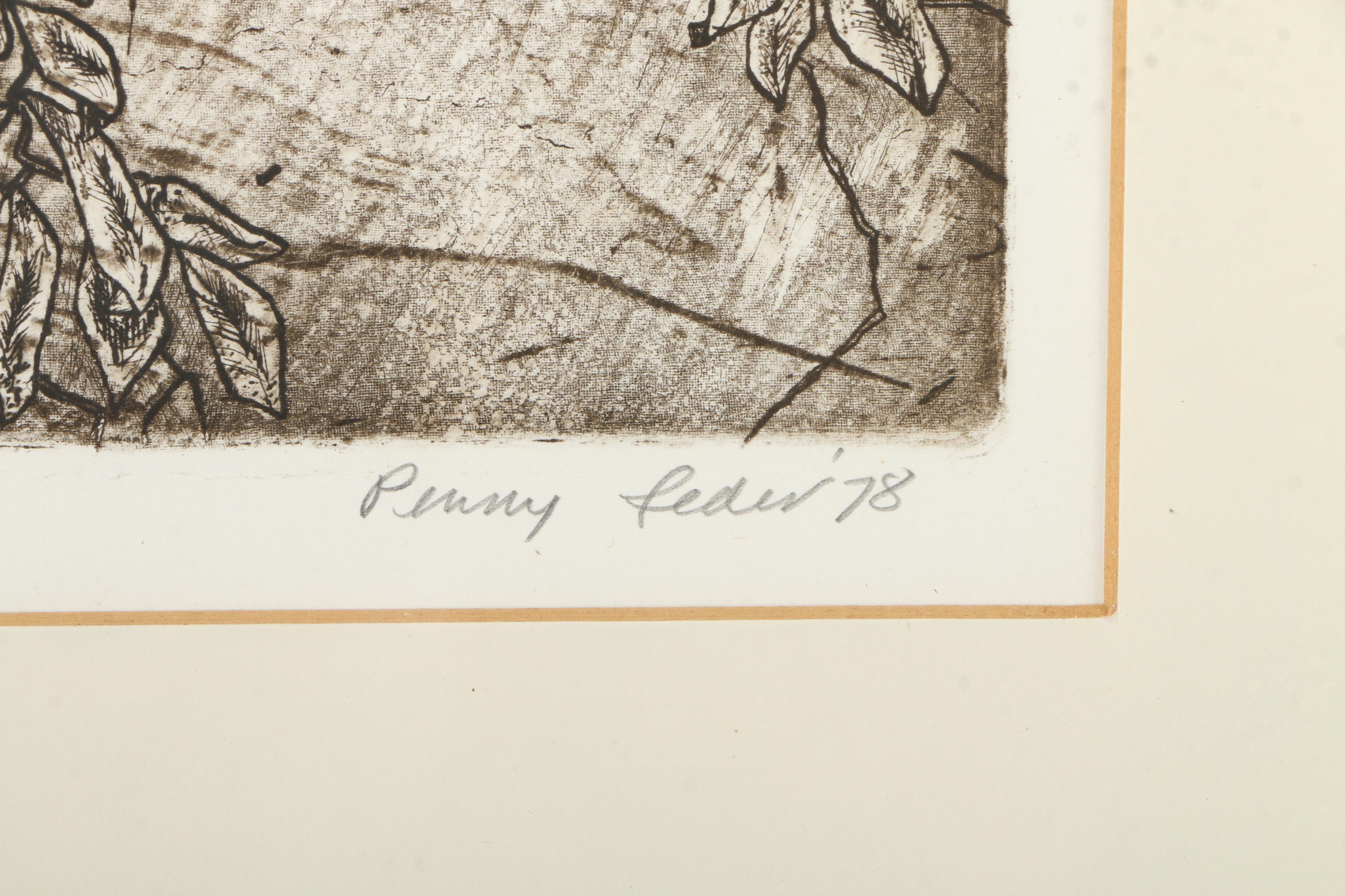 Penny Feder Limited Edition Etching with Aquatint "Woman Emerging"