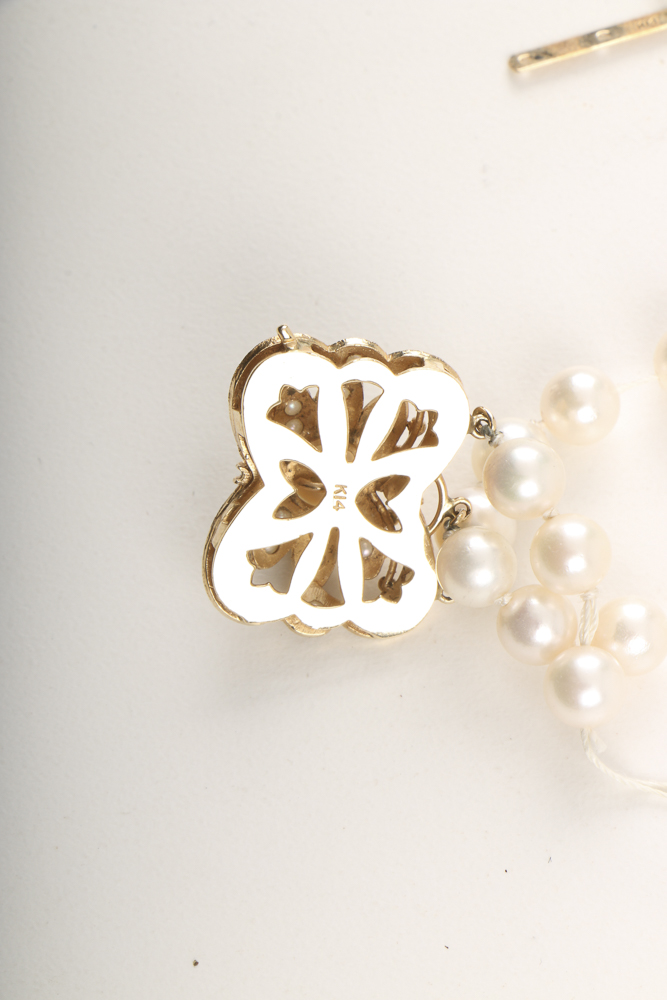 Cultured Pearl Bracelet and Necklace, Both Needing Repair