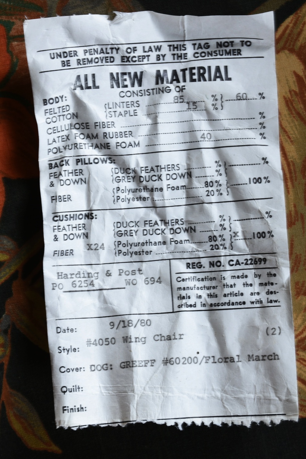 Vintage Queen Anne Style Floral-Upholstered Wing Chairs