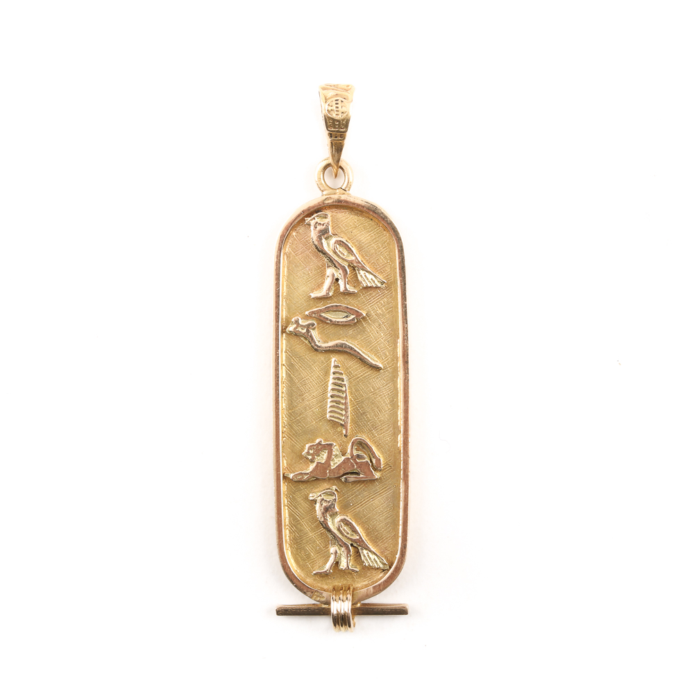 18K Yellow Gold Hieroglyphic Pendant