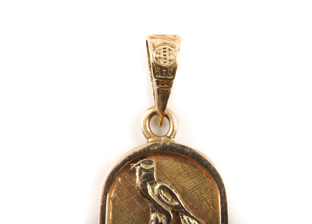 18K Yellow Gold Hieroglyphic Pendant