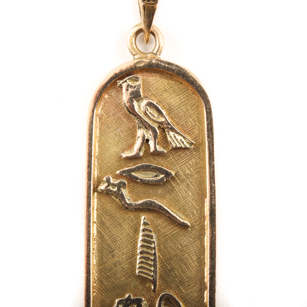 18K Yellow Gold Hieroglyphic Pendant