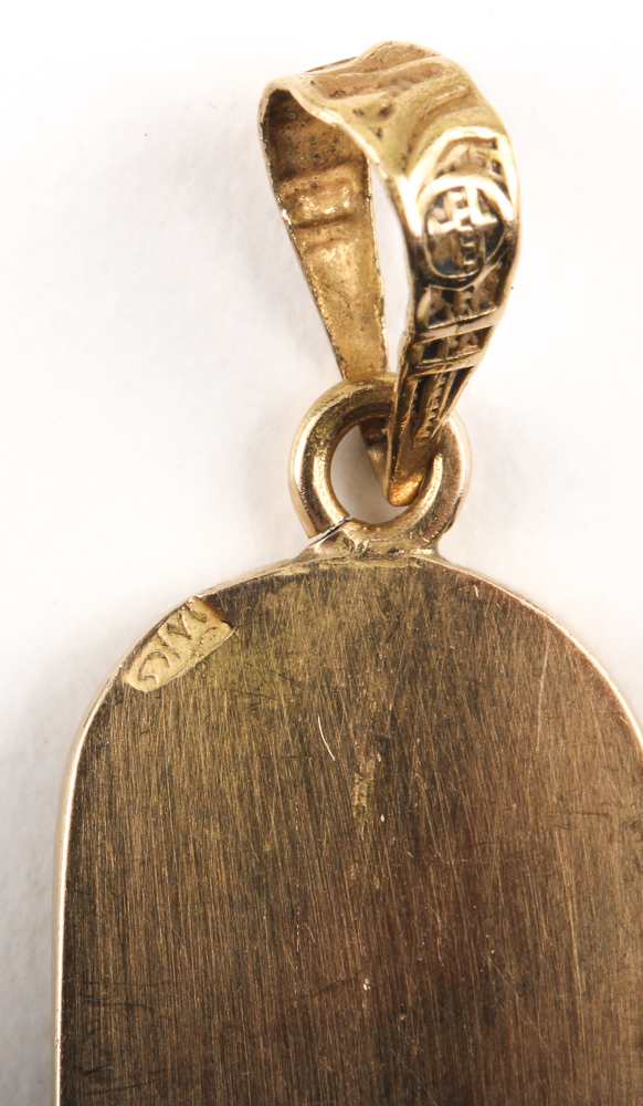 18K Yellow Gold Hieroglyphic Pendant