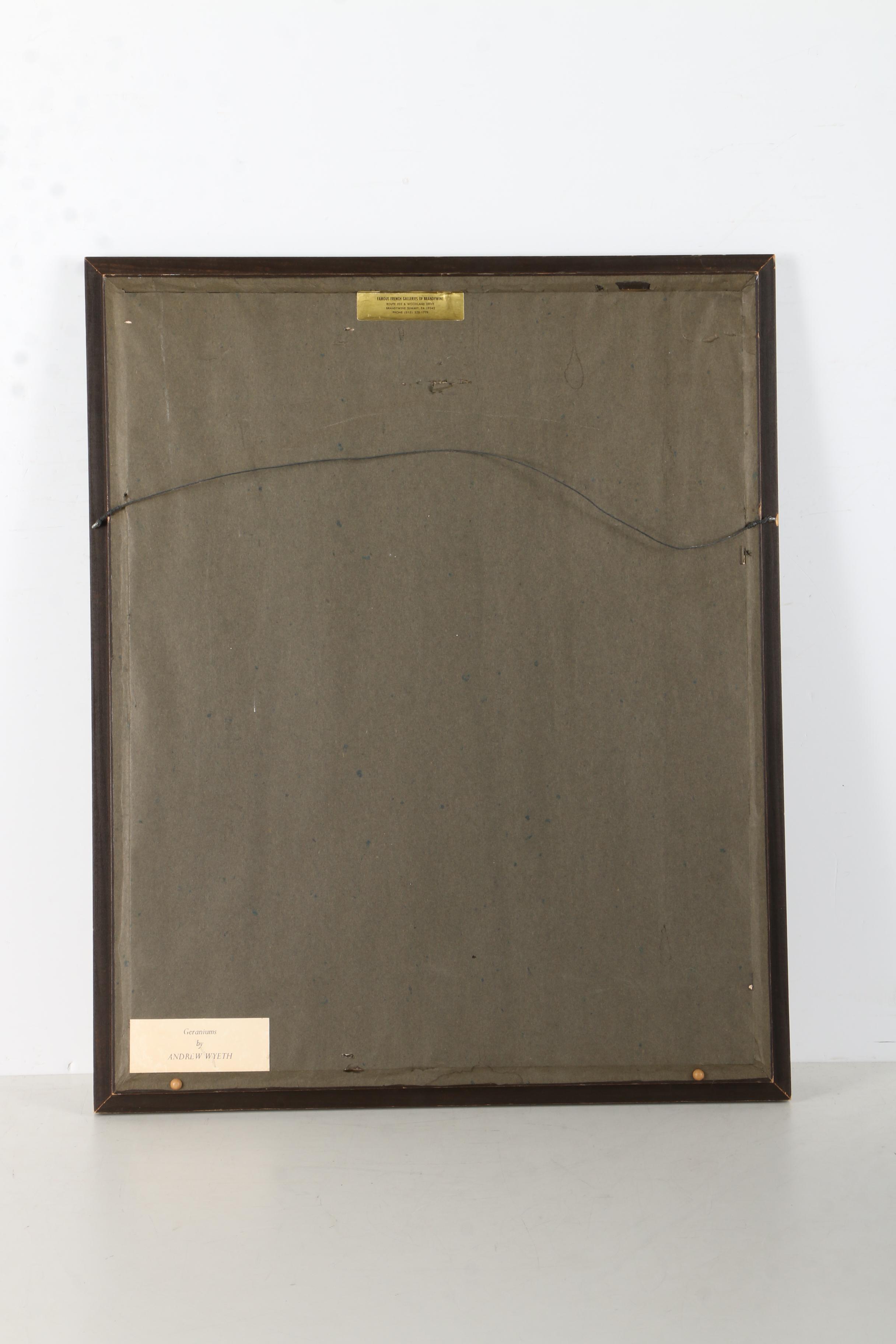 Offset Lithograph After Andrew Wyeth's "Geraniums"