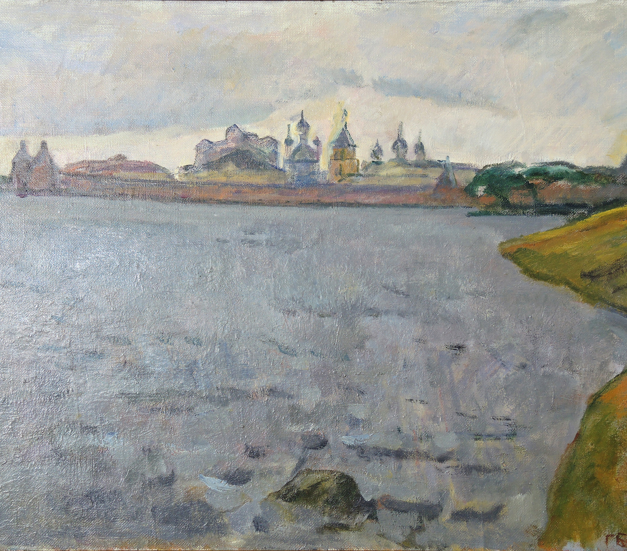 Original Painting of Solovetsky Monastery by G. Barsch