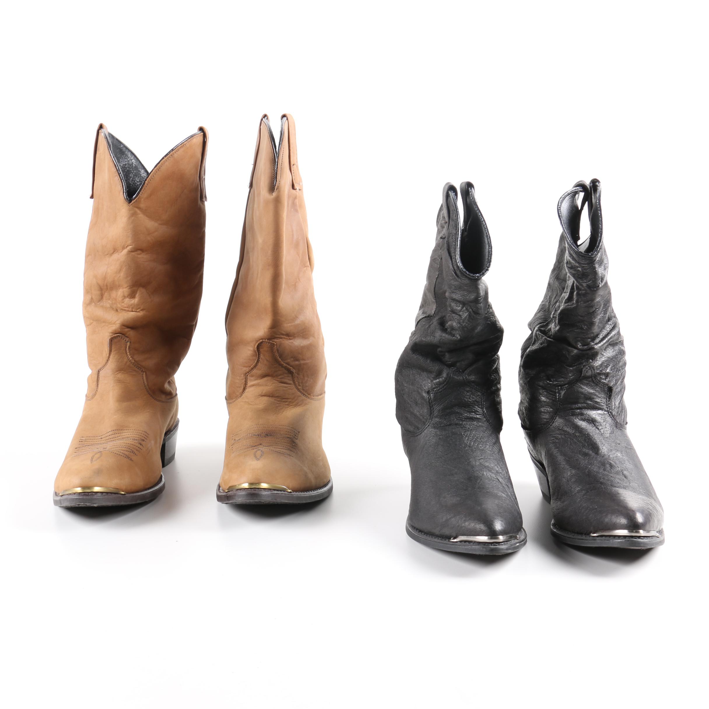 Men's Dingo Slouch and Acme Tan Boots