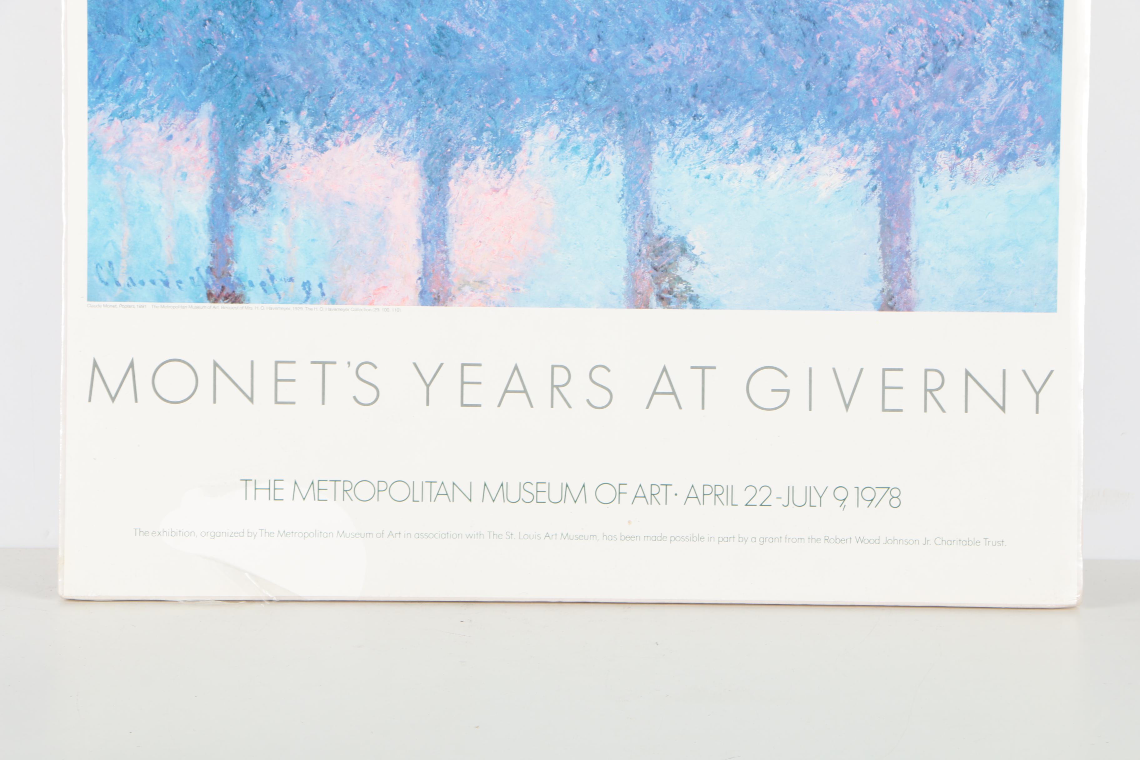 1978 Offset Lithograph Exhibition Poster After Claude Monet's "The Four Trees"