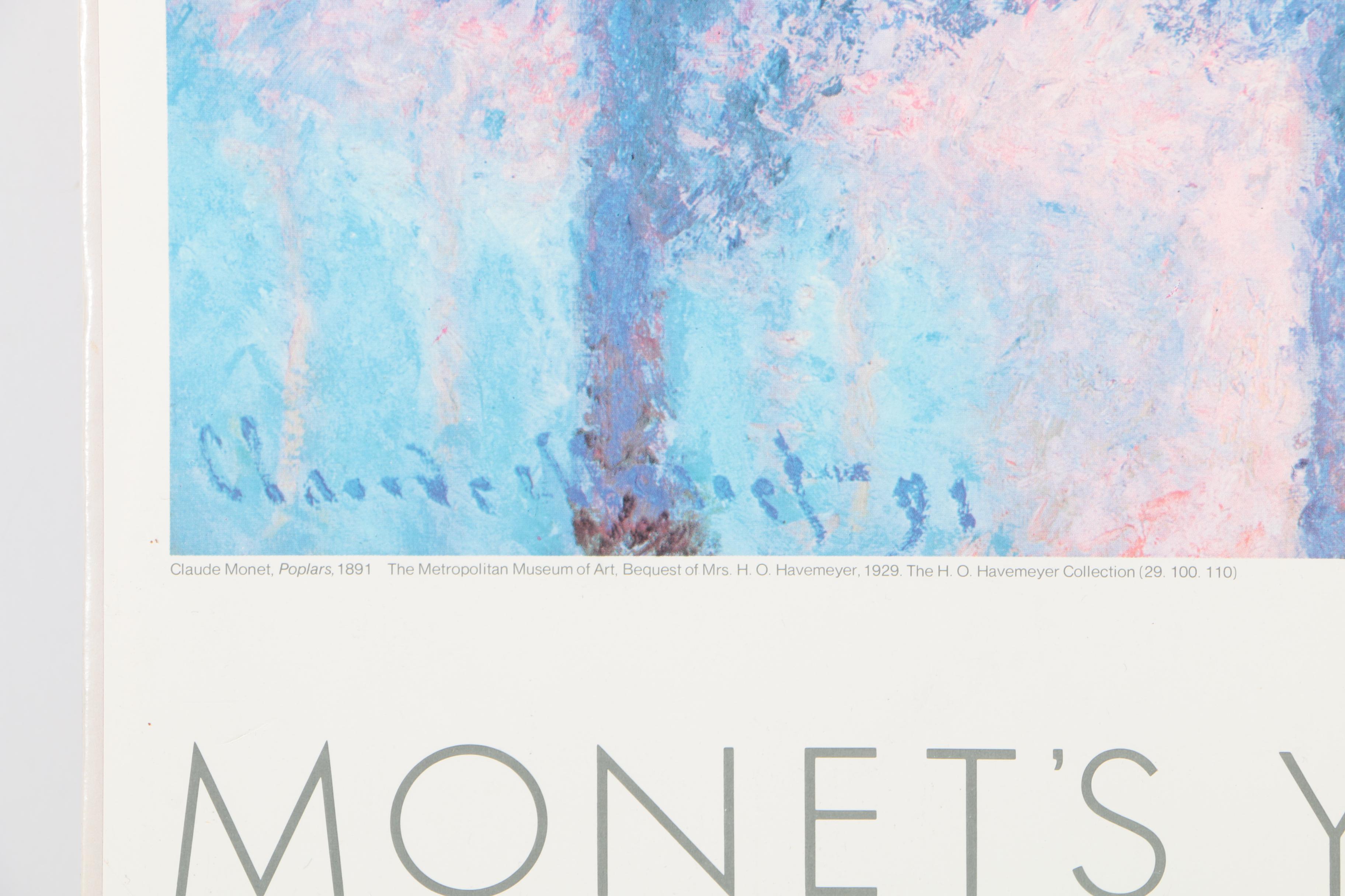 1978 Offset Lithograph Exhibition Poster After Claude Monet's "The Four Trees"