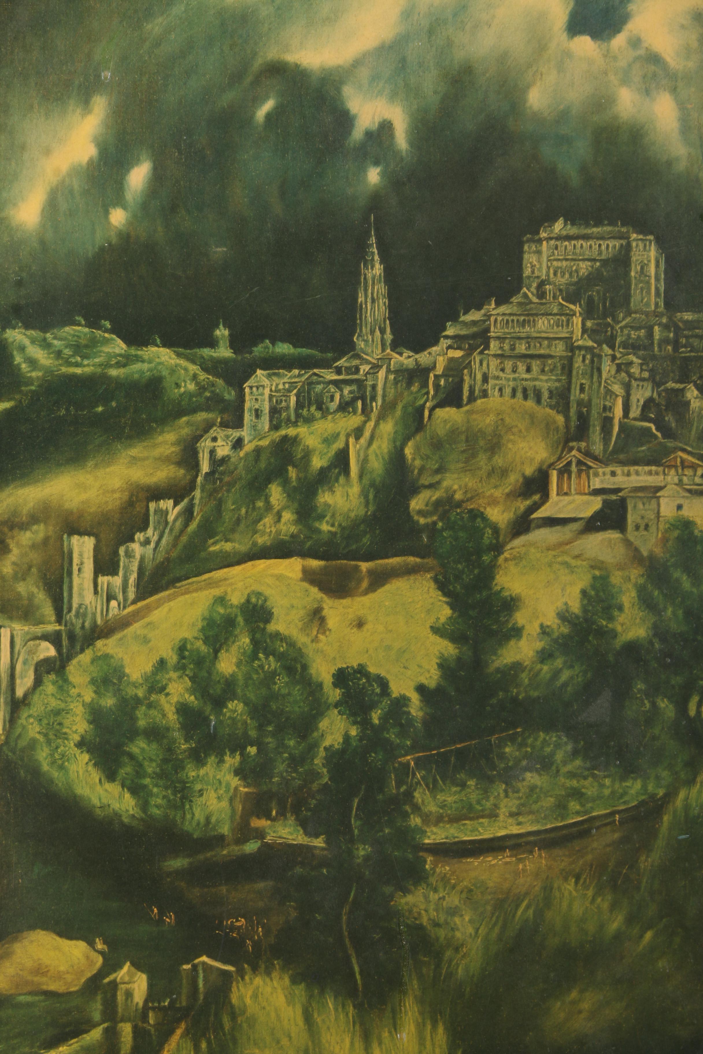 After El Greco Giclee on Board "View of Toledo"