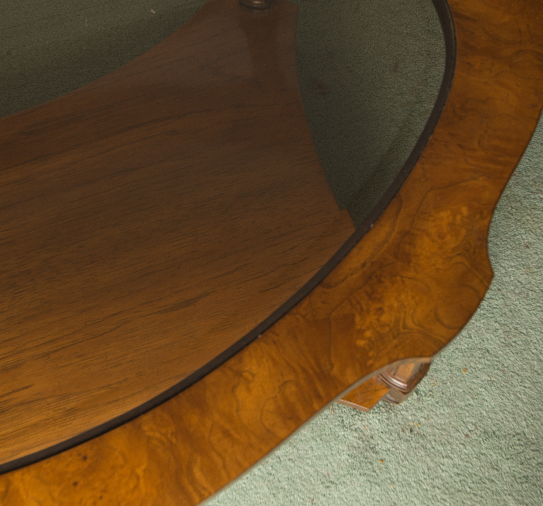 Vintage Thomasville "Pagentry" Glass Top Oval Cocktail Table