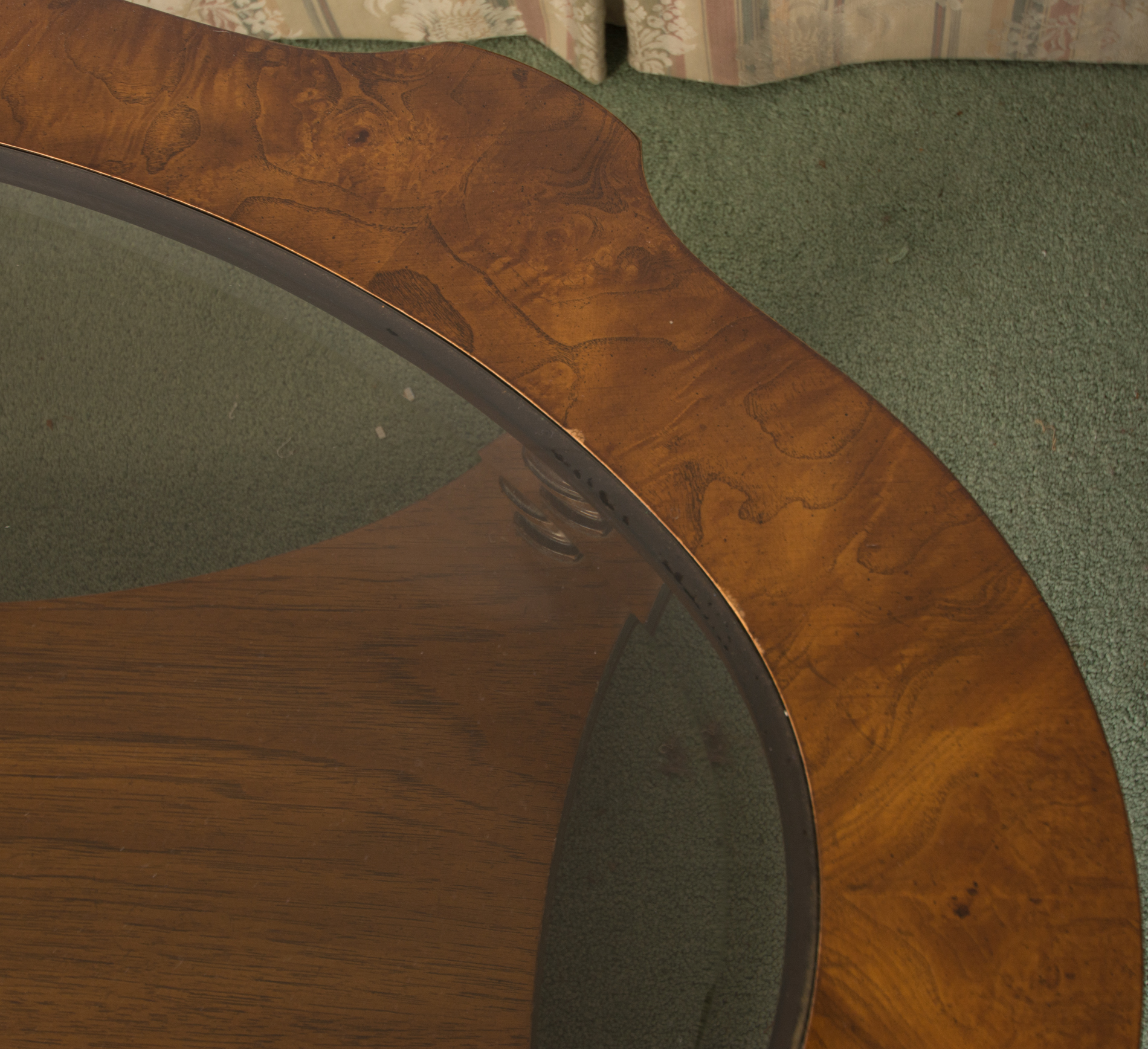 Vintage Thomasville "Pagentry" Glass Top Oval Cocktail Table