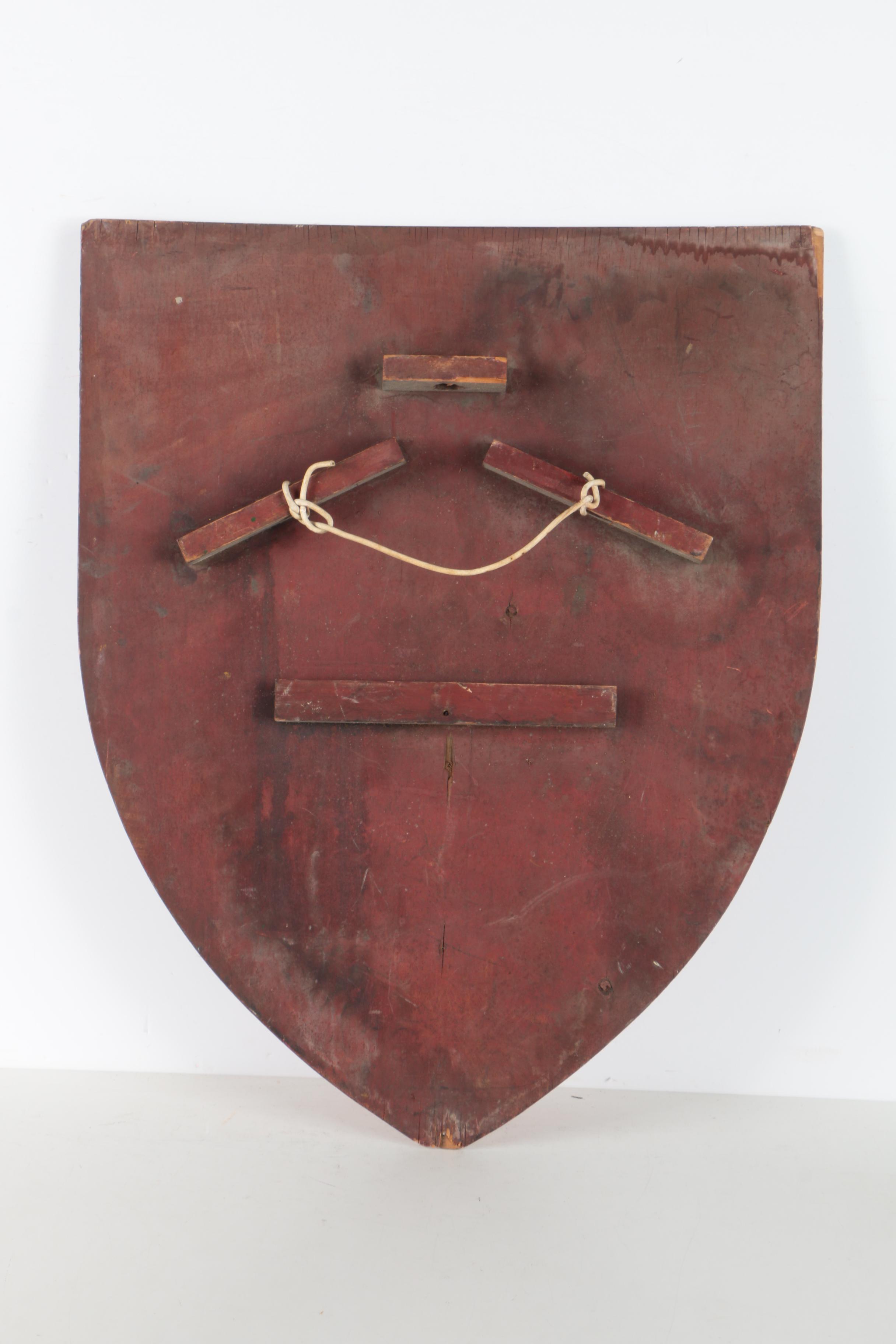 Vintage Wooden Shield With Royal Cypher of Queen Elizabeth Regina II