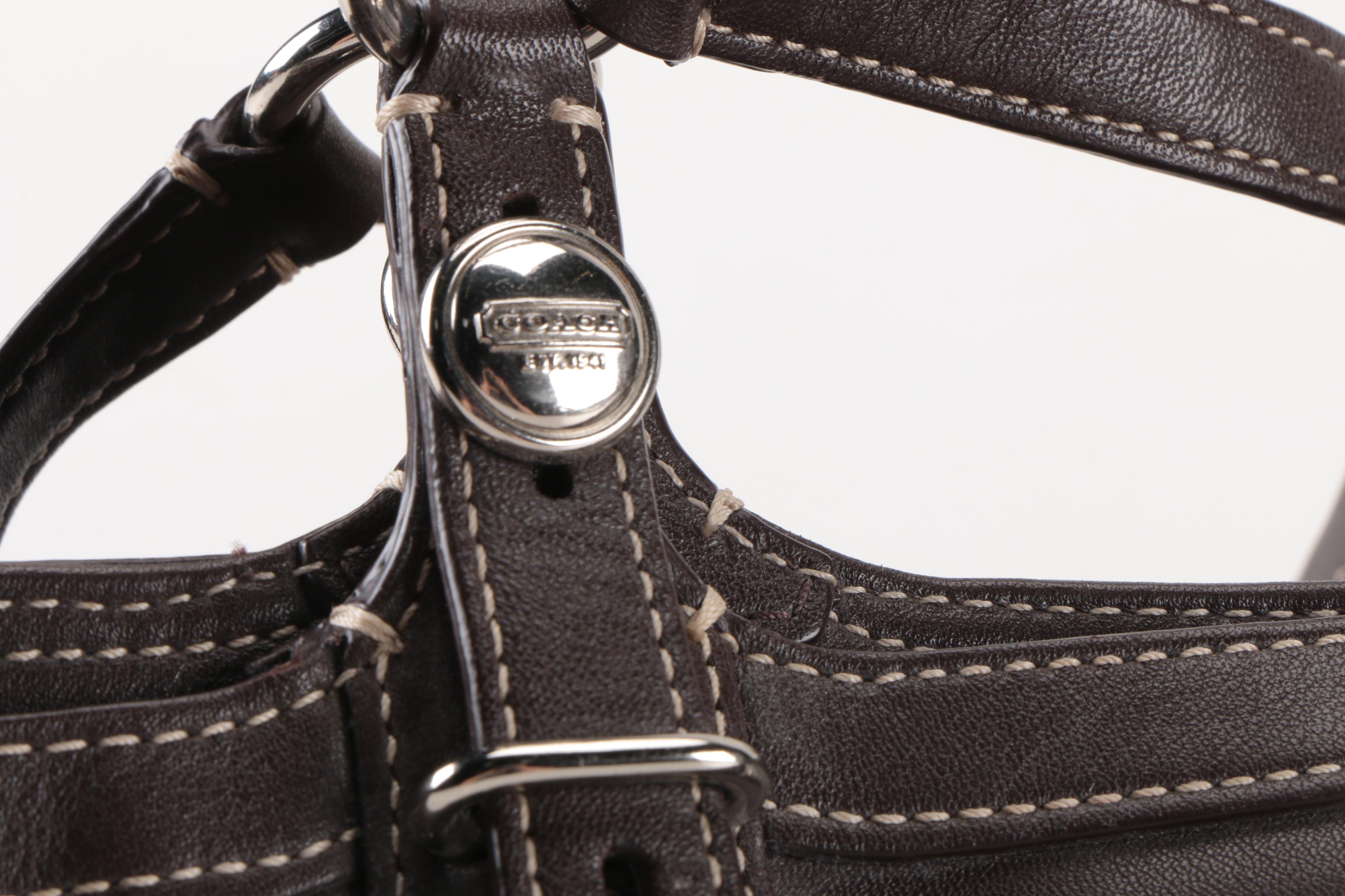 Coach Pleated Leather Shoulder Bag