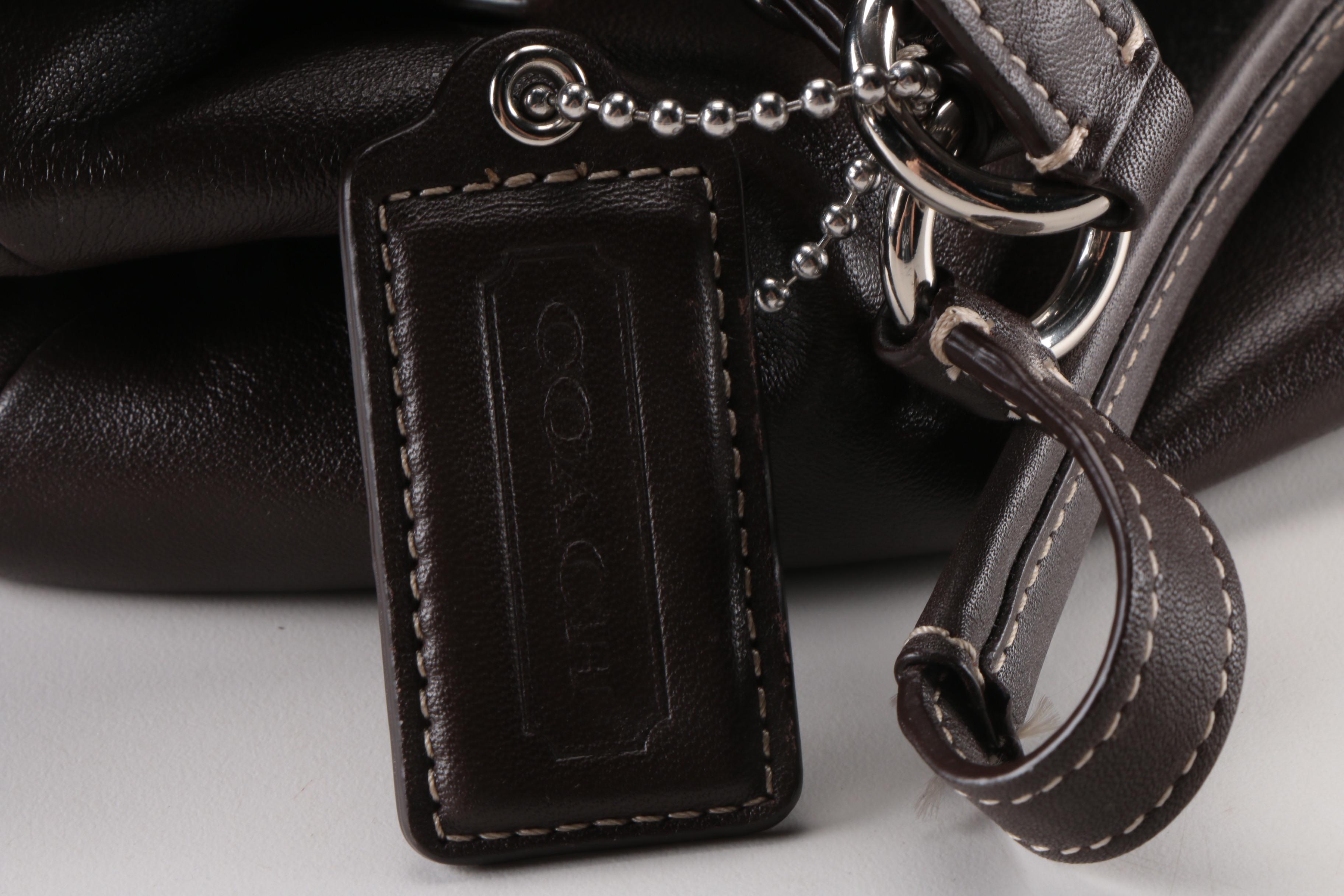 Coach Pleated Leather Shoulder Bag