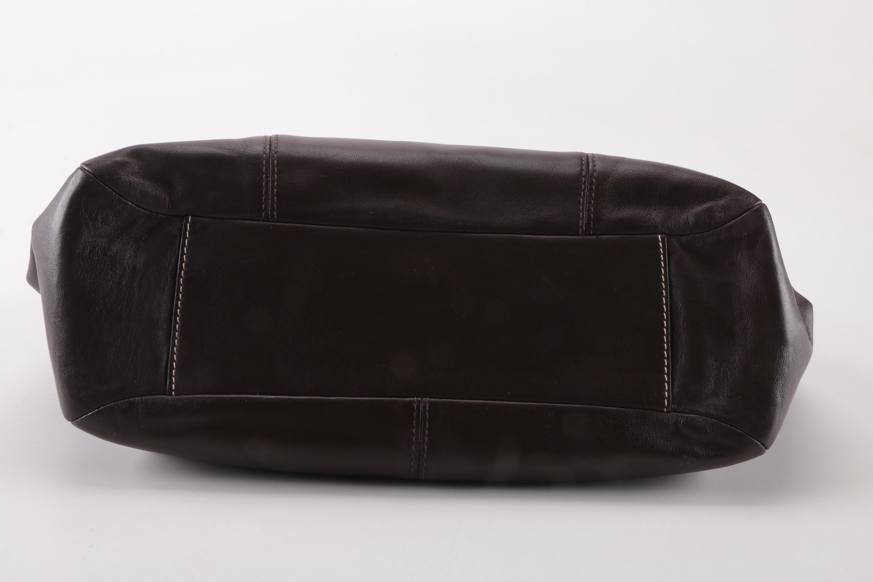 Coach Pleated Leather Shoulder Bag