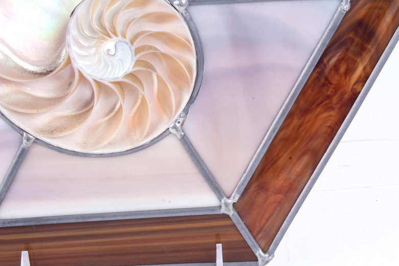 Stained Glass Sun Catcher with Seashell